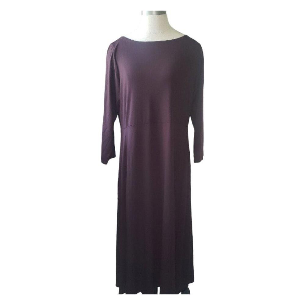 Eileen Fisher CT1627 Eileen Fisher Brown Long Sleeve Midi Dress M Size M / US 6-8 / IT 42-44 - 1 Thumbnail