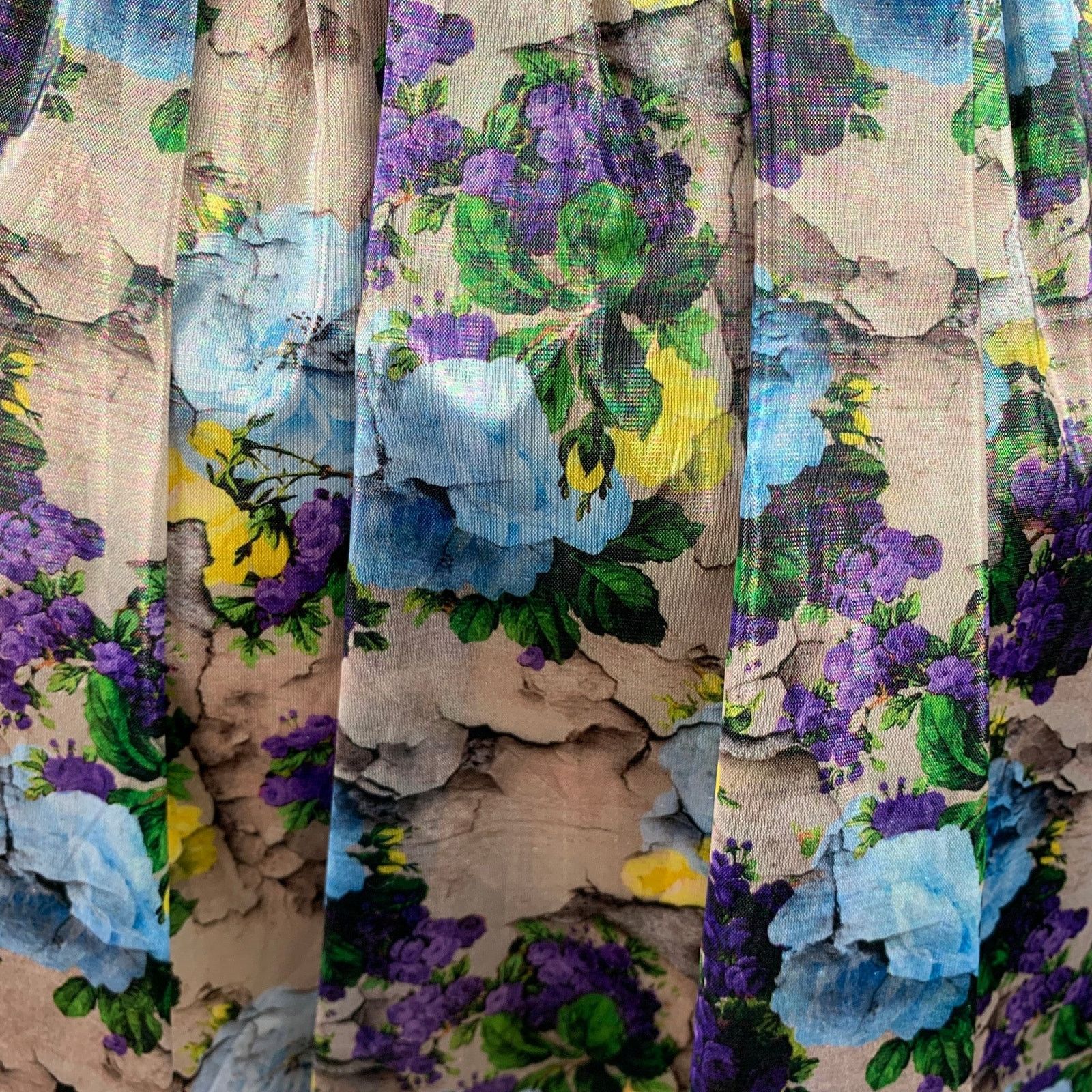 MSGM Floral Polyamide Elastic Waistband A-Line Skirt Size 28" / US 6 / IT 42 - 4 Thumbnail