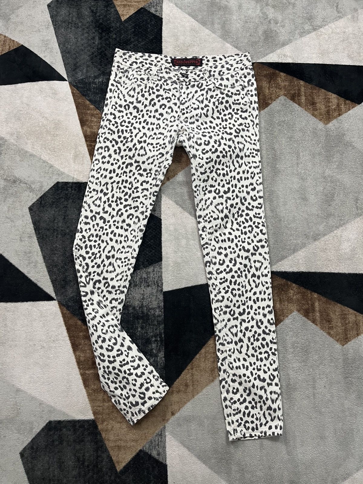 Hysteric Glamour Y2K Redpepper Japan Leopard Embroidered Vkei Punk Jeans Size US 31 - 4 Thumbnail