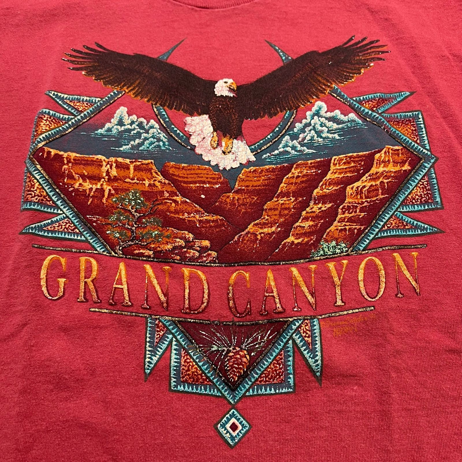 Fruit Of The Loom Vintage 90s Yellowstone Destination Eagle Graphic Tee Sz M Size US M / EU 48-50 / 2 - 3 Thumbnail