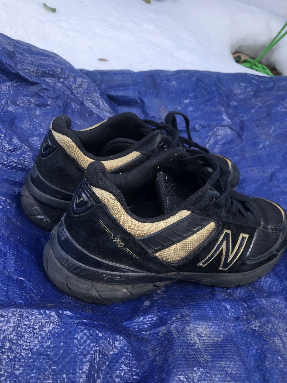 New Balance New balance 990v5 “Triple Black Gold” Size US 11.5 / EU 44-45 - 2 Thumbnail