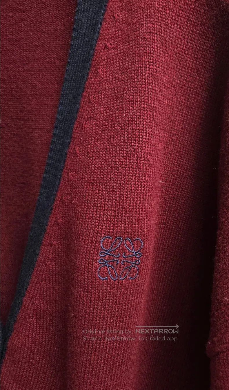 Loewe Loewe Burgundy wool cardigan Size S / US 4 / IT 40 - 8 Thumbnail