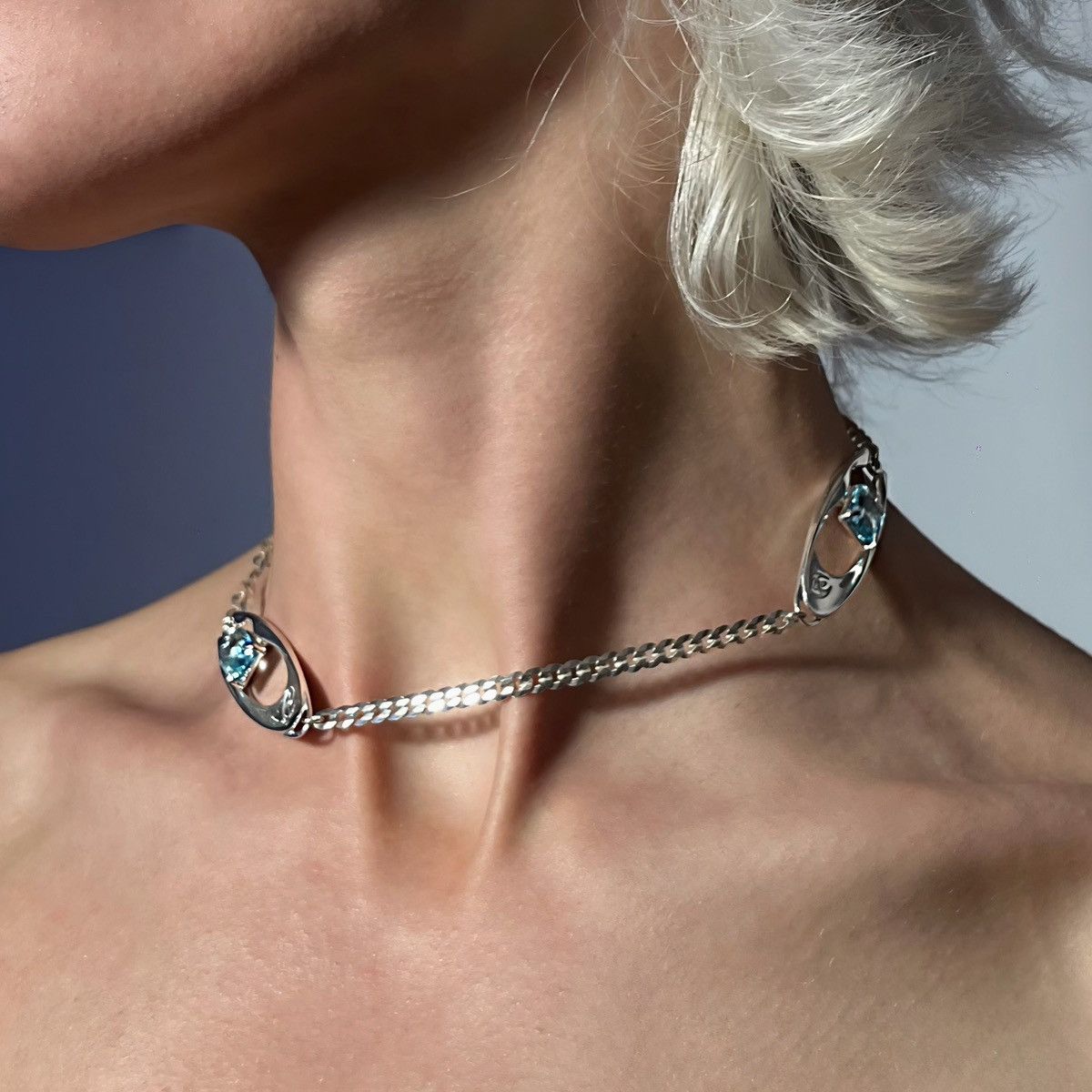 Other SYDORIA SILVER NECKLACE WITH A NATURAL TOPAZ Size ONE SIZE - 4 Thumbnail