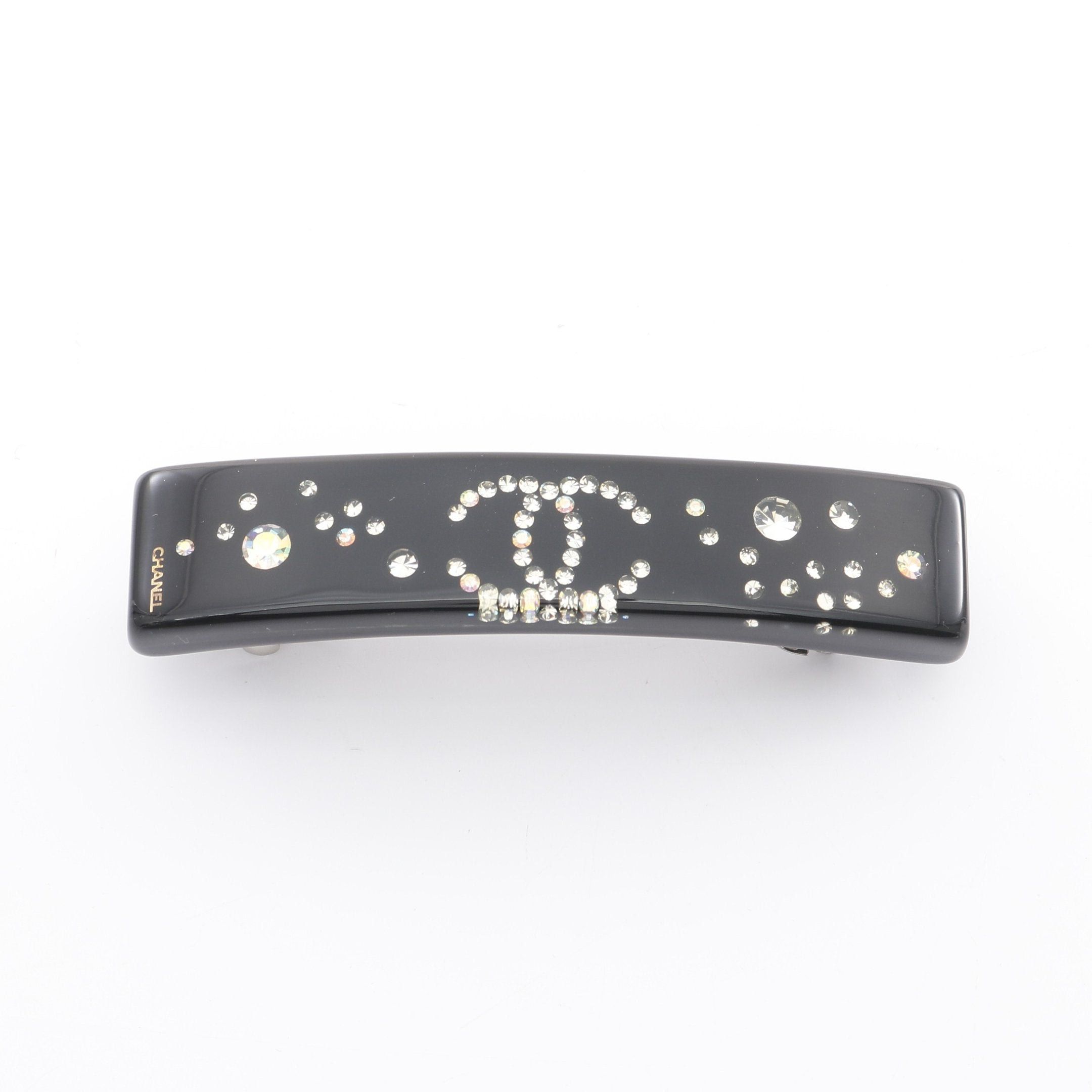 Chanel Chanel Coco Mark Barretta Rhinestone Black Clear 03A Size ONE SIZE - 1 Thumbnail