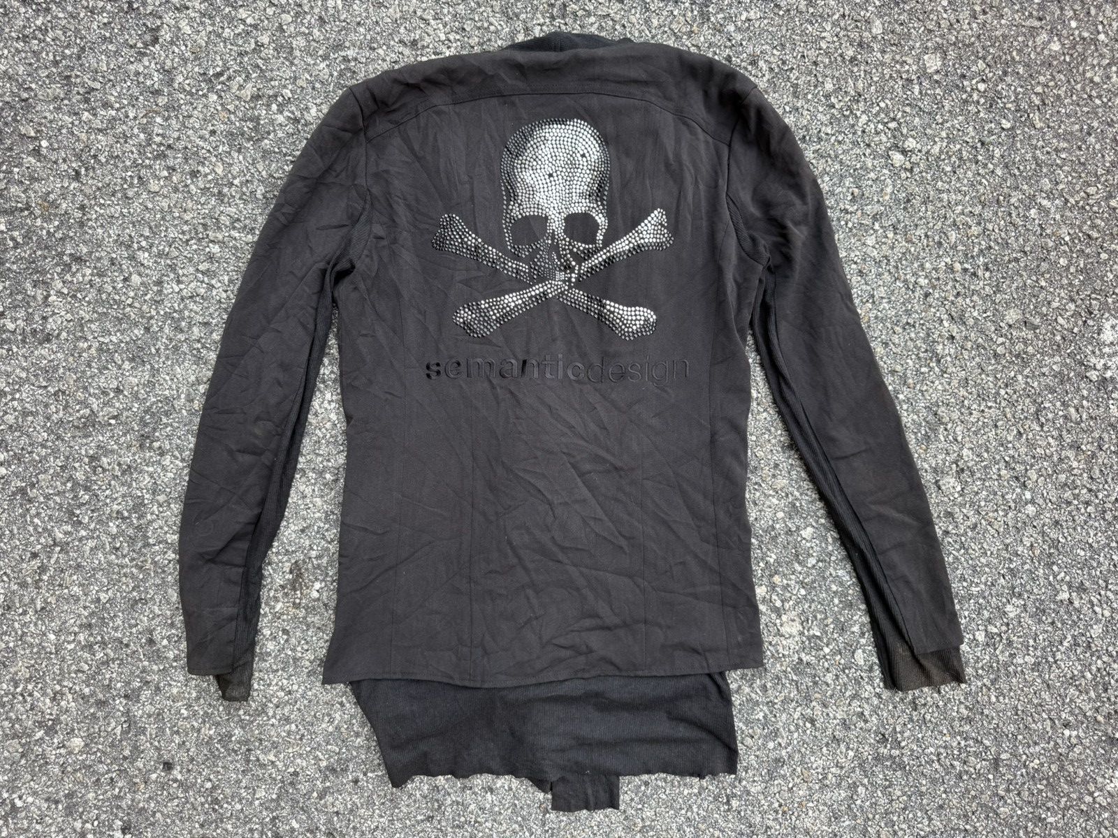 semanticdesign Semantic Design Asymetrical Gem Embedded Skull Cloak Size US L / EU 52-54 / 3 - 9 Thumbnail