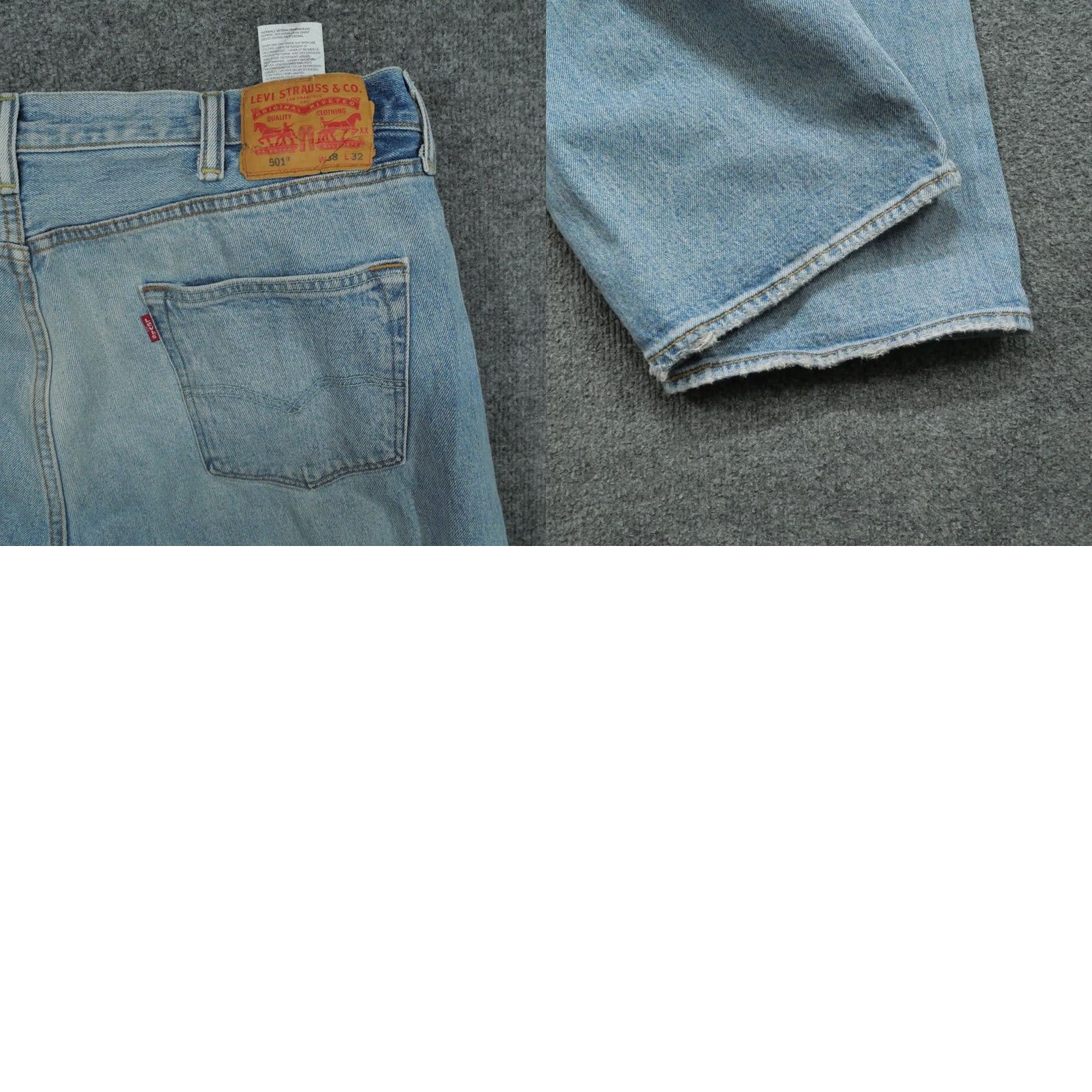 Levi's VINTAGE Levi's 501 Jeans Mens 38x32 Blue Button Fly Distressed Grunge Straight Jeans Pants 90s Mens Size US 38 / EU 54 - 10 Thumbnail