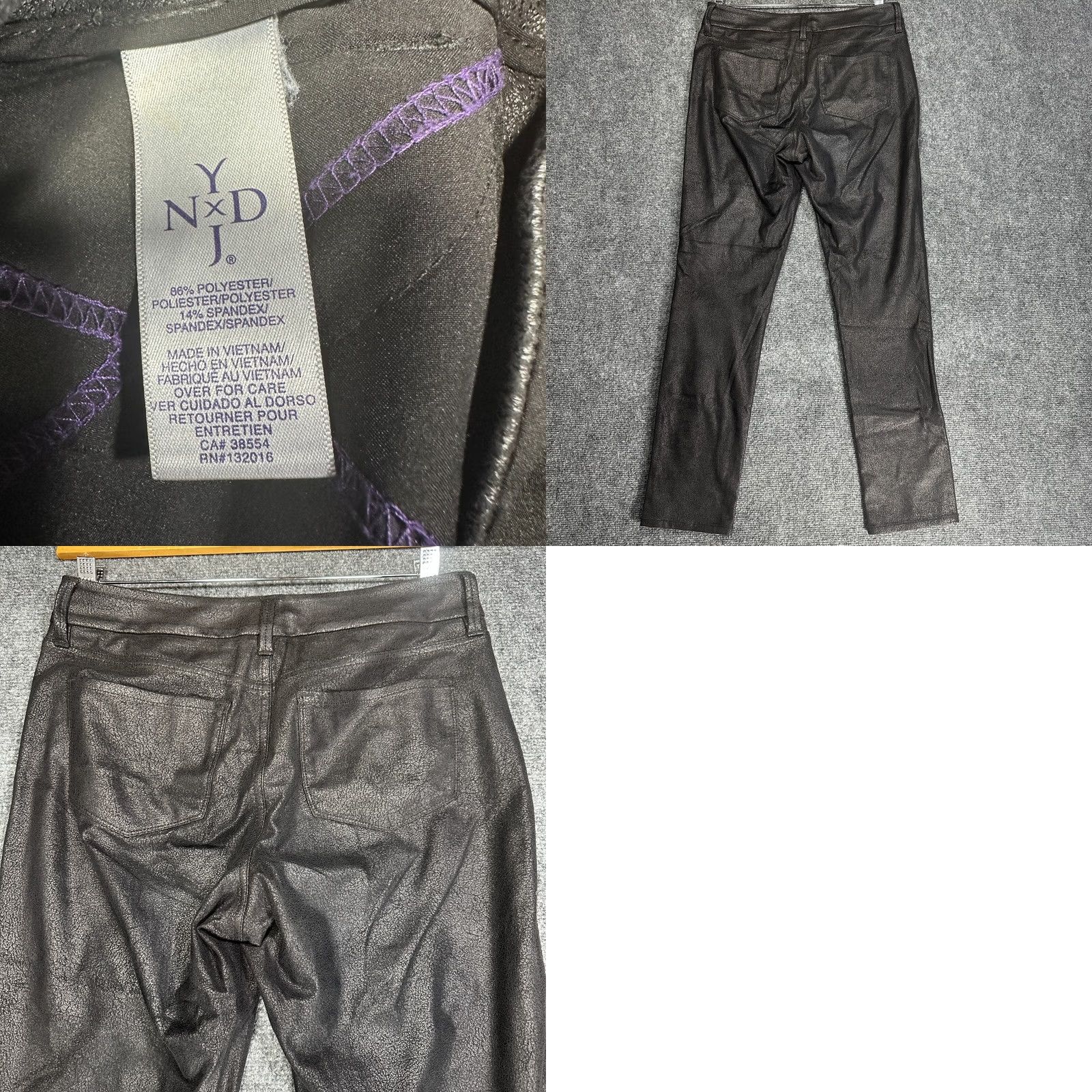 NYDJ NYDJ Pants Womens 6 Legging Skinny Black Faux Vegan Suede Stretch Zip Fly Pockets Pants Size 28" / US 6 / IT 42 - 8 Thumbnail