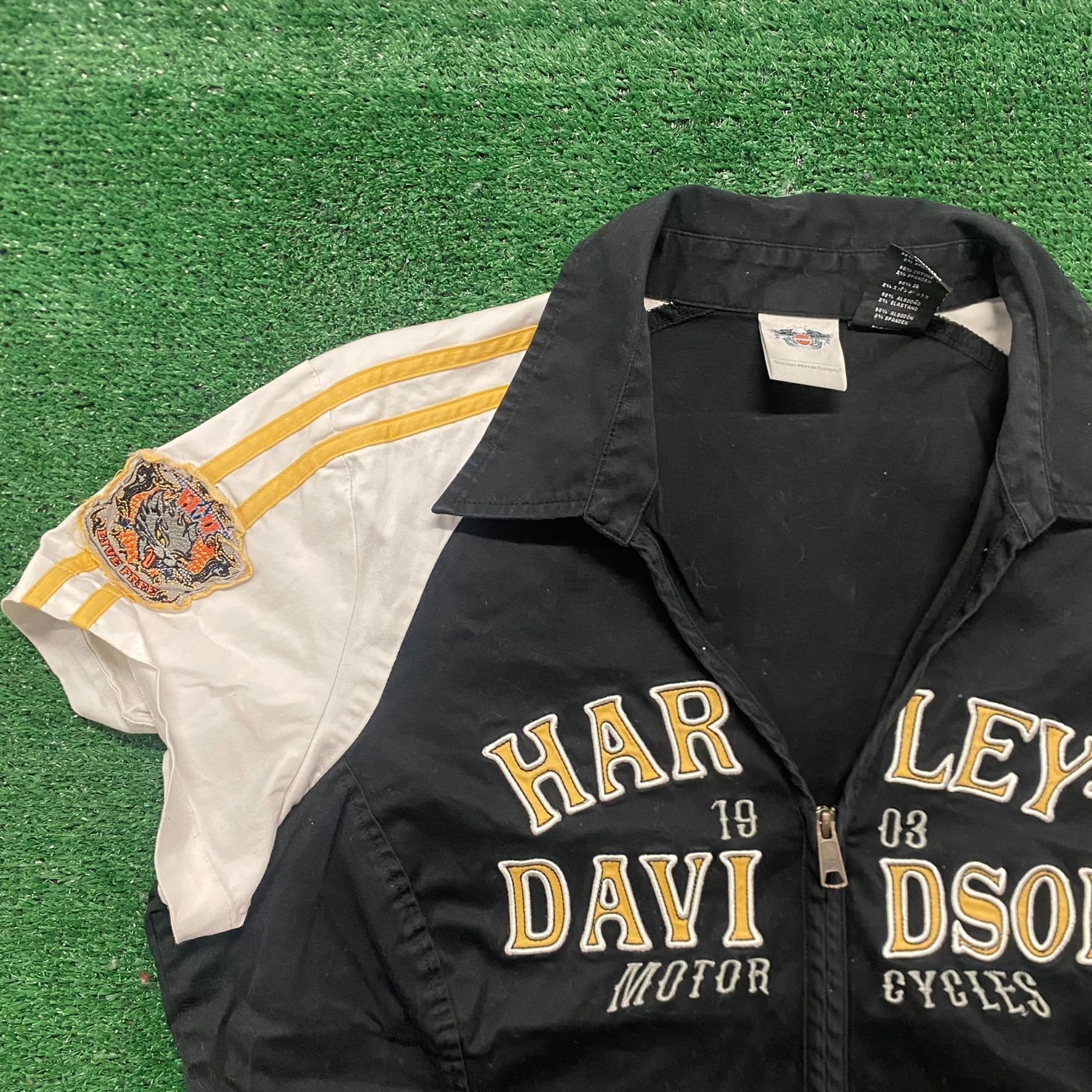Harley Davidson × Vintage Vintage Y2K Harley Davidson Spell Out Zip Front Shirt Size US L / EU 52-54 / 3 - 2 Thumbnail