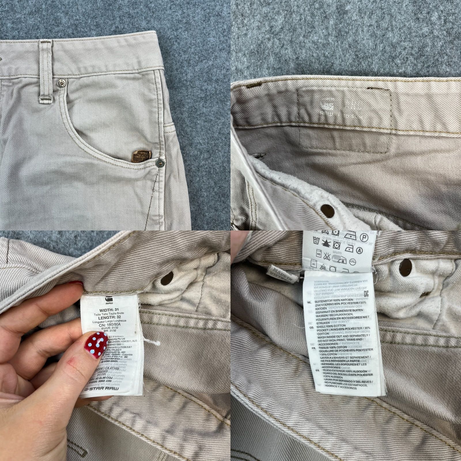 G-Star G Star Mens Jeans Tapered Arc Twisted 31 32 Stone Grey 100% Cotton Button Fly Denim Regular Fit 5-Pocket Mens Jeans Footwear? Size US 31 - 8 Thumbnail