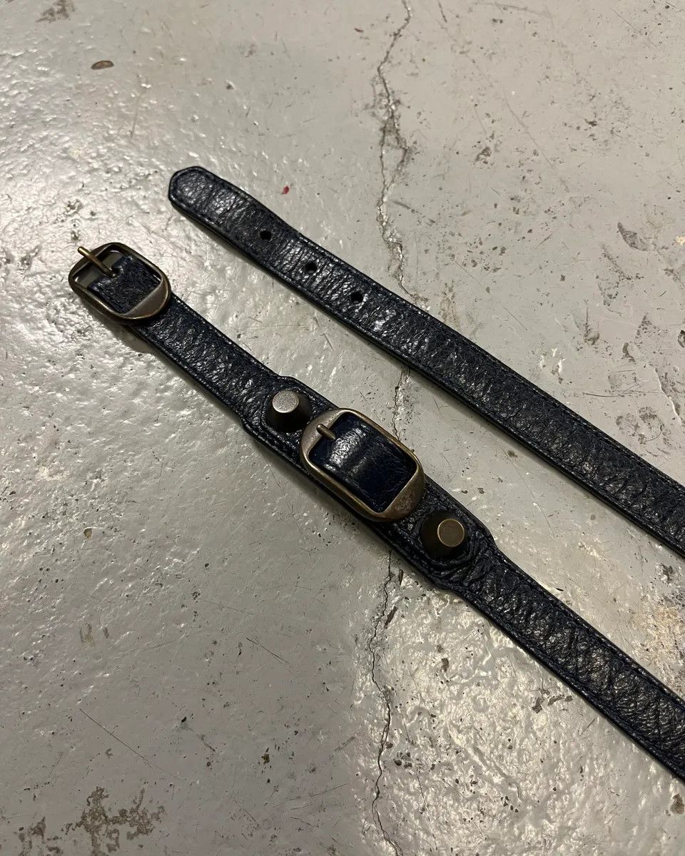 Balenciaga Balenciaga Navy Leather Double-Wrap Buckle Bracelet Size ONE SIZE - 6 Thumbnail