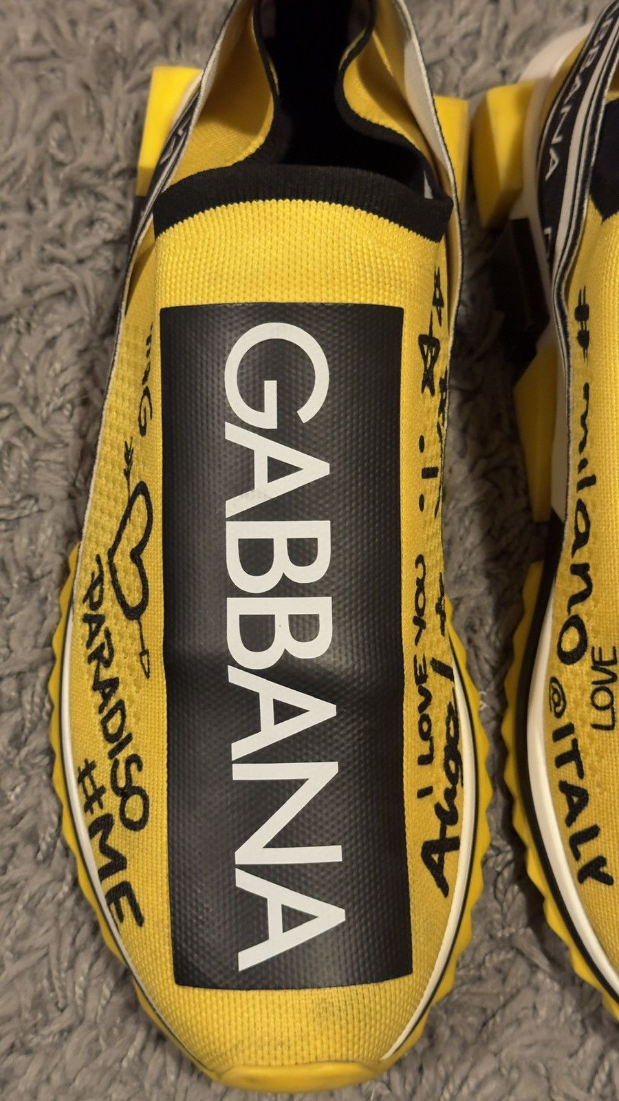Dolce & Gabbana Dolce Gabbana Sorrento Slip On Sneakers - Yellow Graffiti Size US 9 / EU 42 - 7 Thumbnail