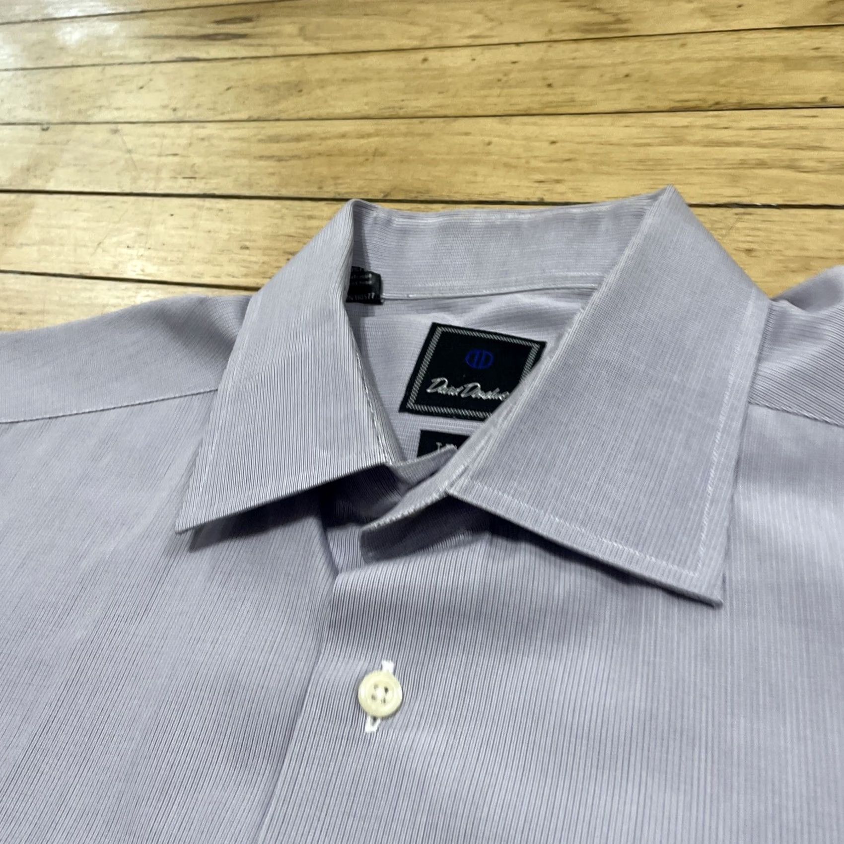 David Donahue David Donahue Shirt Men 17.5 34/35 Purple Mauve Lilac Cotton Long Sleeve Gingham Slim Dress Shirt Mens Size US XXL / EU 58 / 5 - 5 Thumbnail