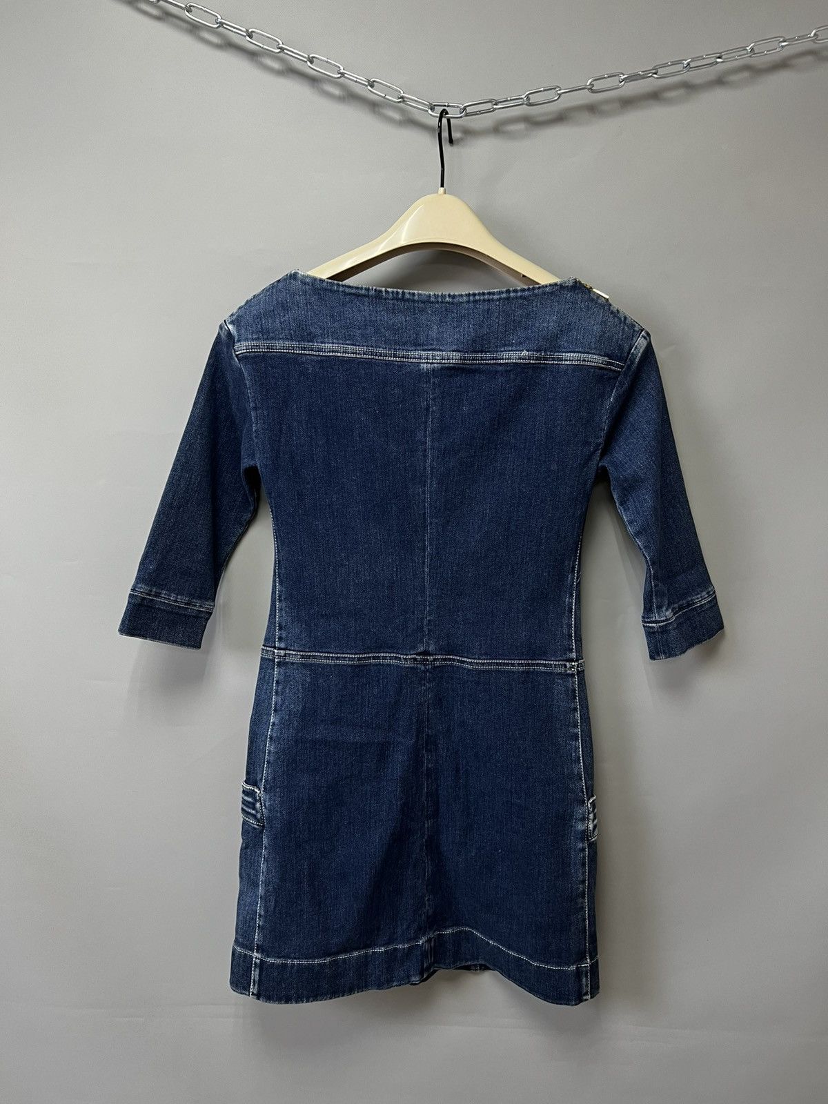Louis Vuitton × Vintage Louis Vuitton Denim Mini Dress Stretch Luxury Size XS / US 0-2 / IT 36-38 - 3 Thumbnail