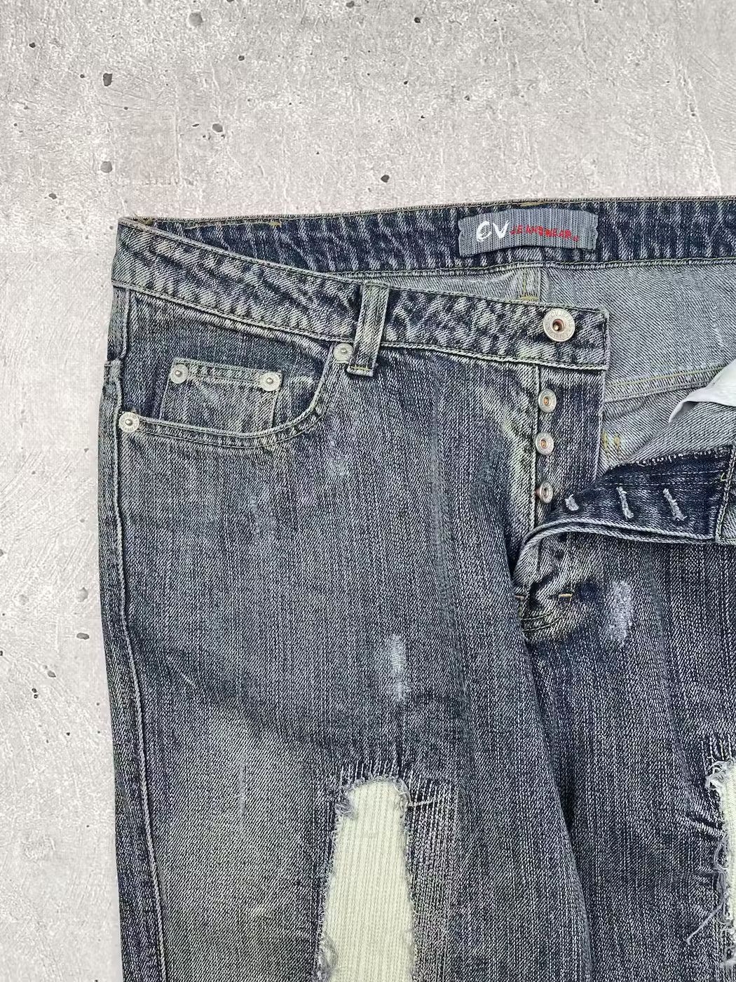 Japanese Brand × Vintage Vintage Faded Patched Jeans Size US 36 / EU 52 - 5 Thumbnail