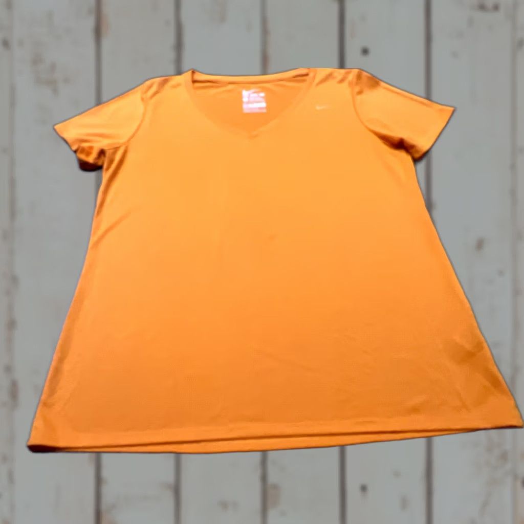 Nike VINTAGE Women’s Nike Dri-Fir Orange V Neck Shirt Size XL Size XL / US 12-14 / IT 48-50 - 1 Thumbnail