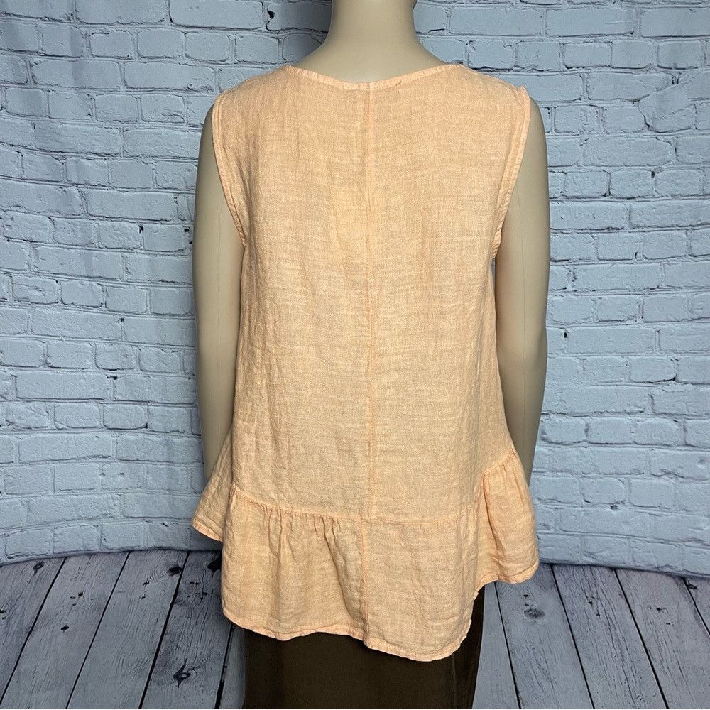 Other NWT New Francesca Bettini Orange Linen Top With Peplum Made Size M / US 6-8 / IT 42-44 - 4 Thumbnail