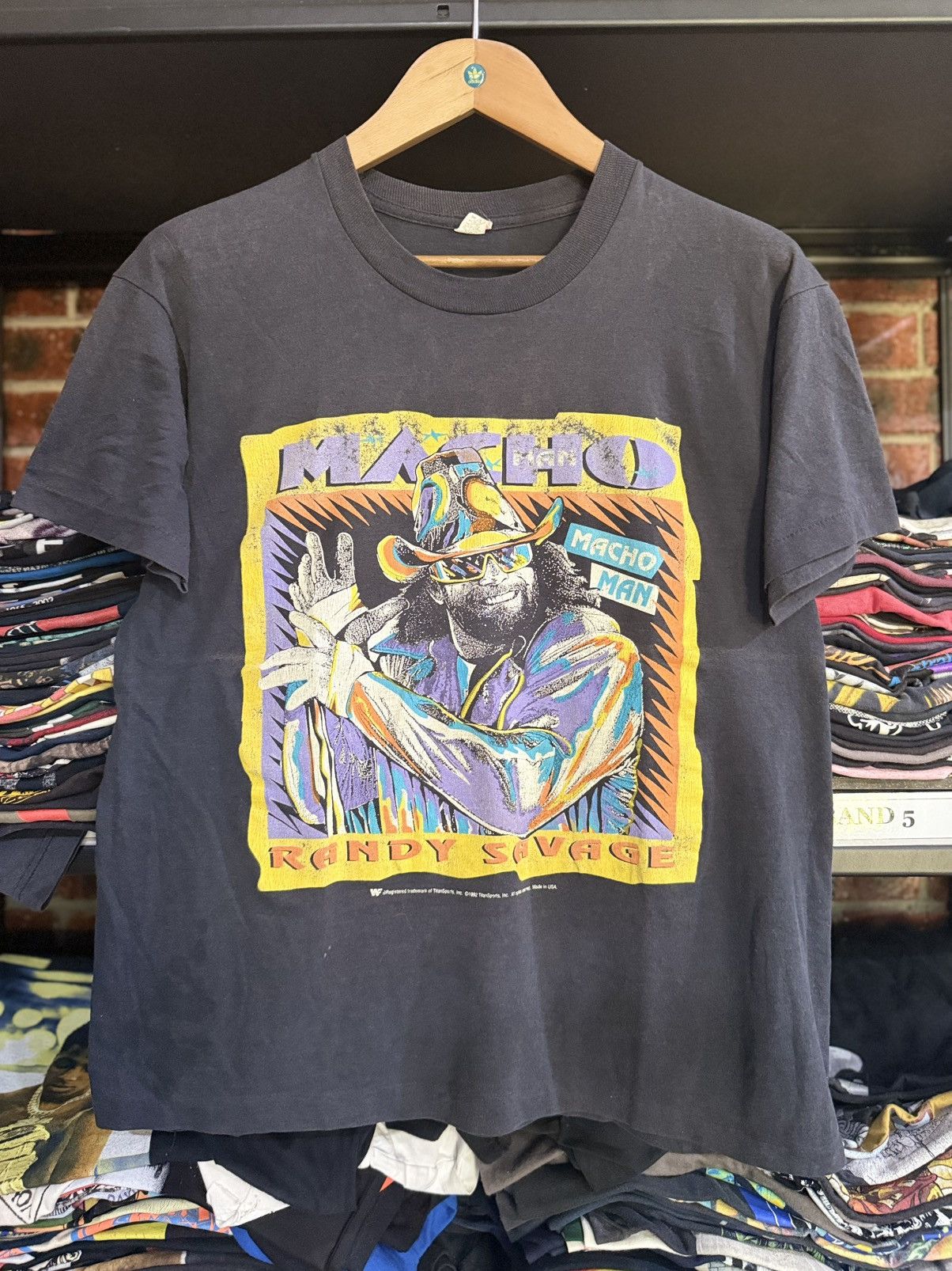 WWF Thrashed Vintage 90s Macho Man Randy Savage Boxy Wwf Faded Size US L / EU 52-54 / 3 - 1 Thumbnail