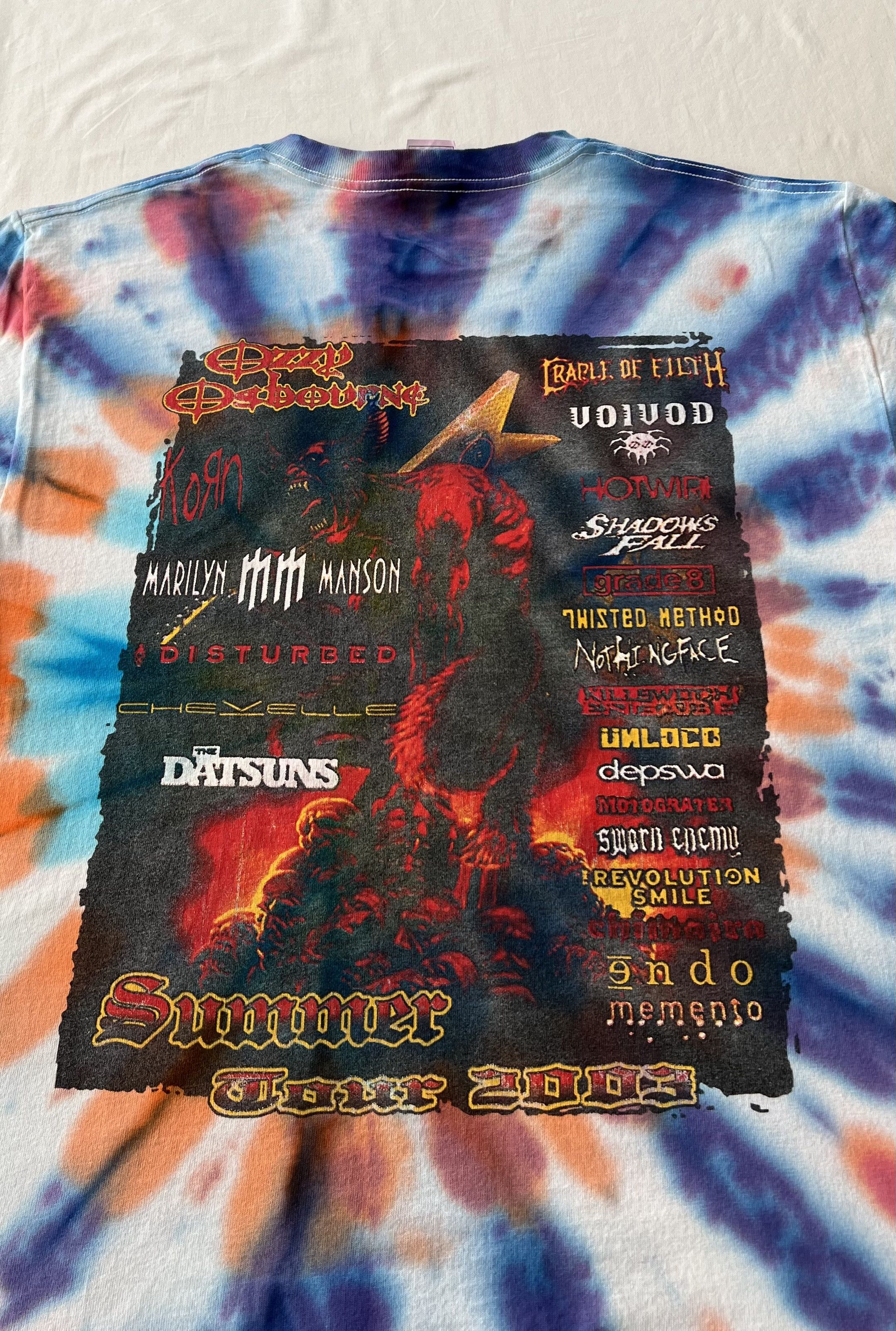 Band Tees Vintage 2003 Ozzy Osbourne Ozzfest Korn Tie Dye T-shirt Size US L / EU 52-54 / 3 - 10 Thumbnail