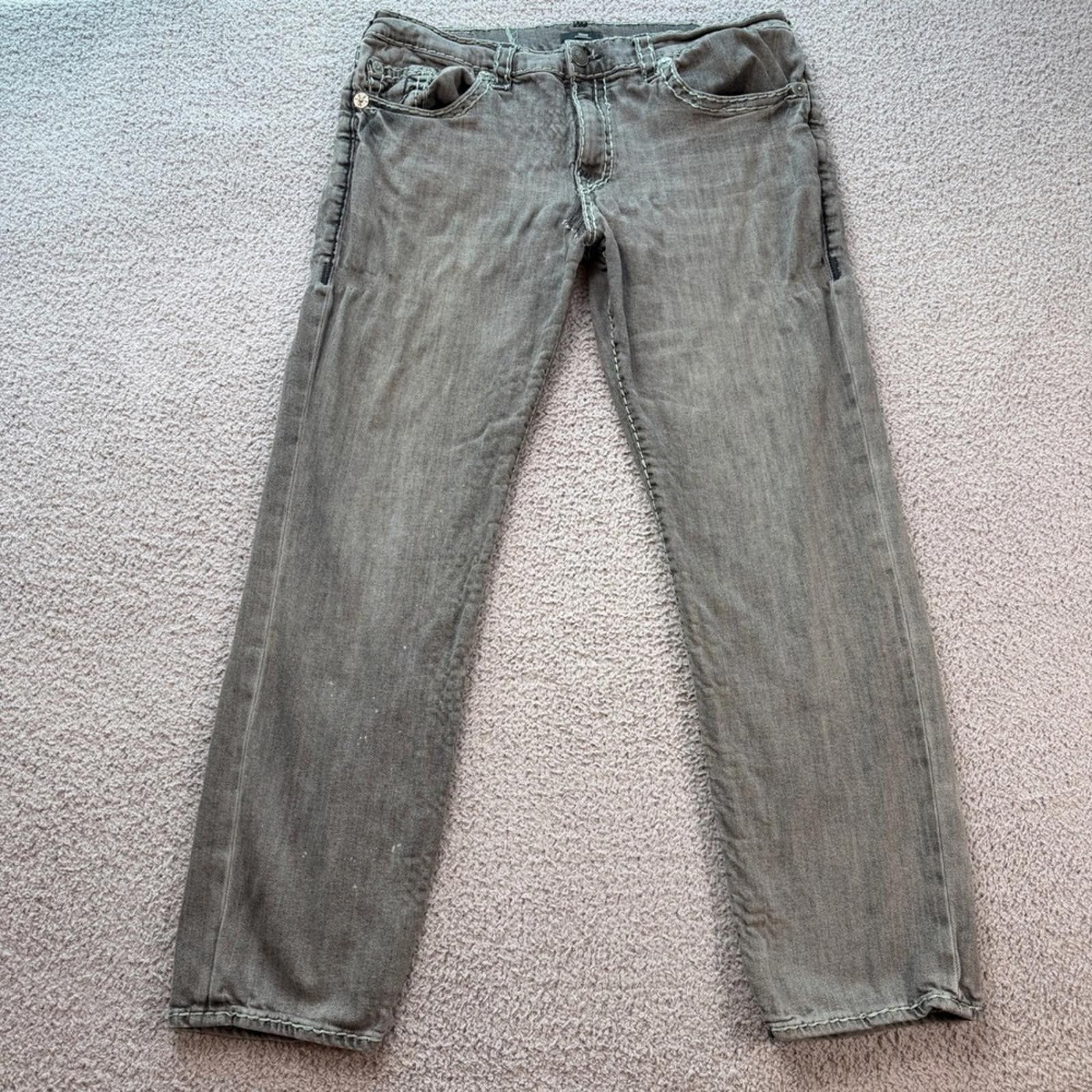 True Religion True Religion Geno Jeans Relaxed Slim Grey Super T Stitch Size US 40 / EU 56 - 1 Thumbnail