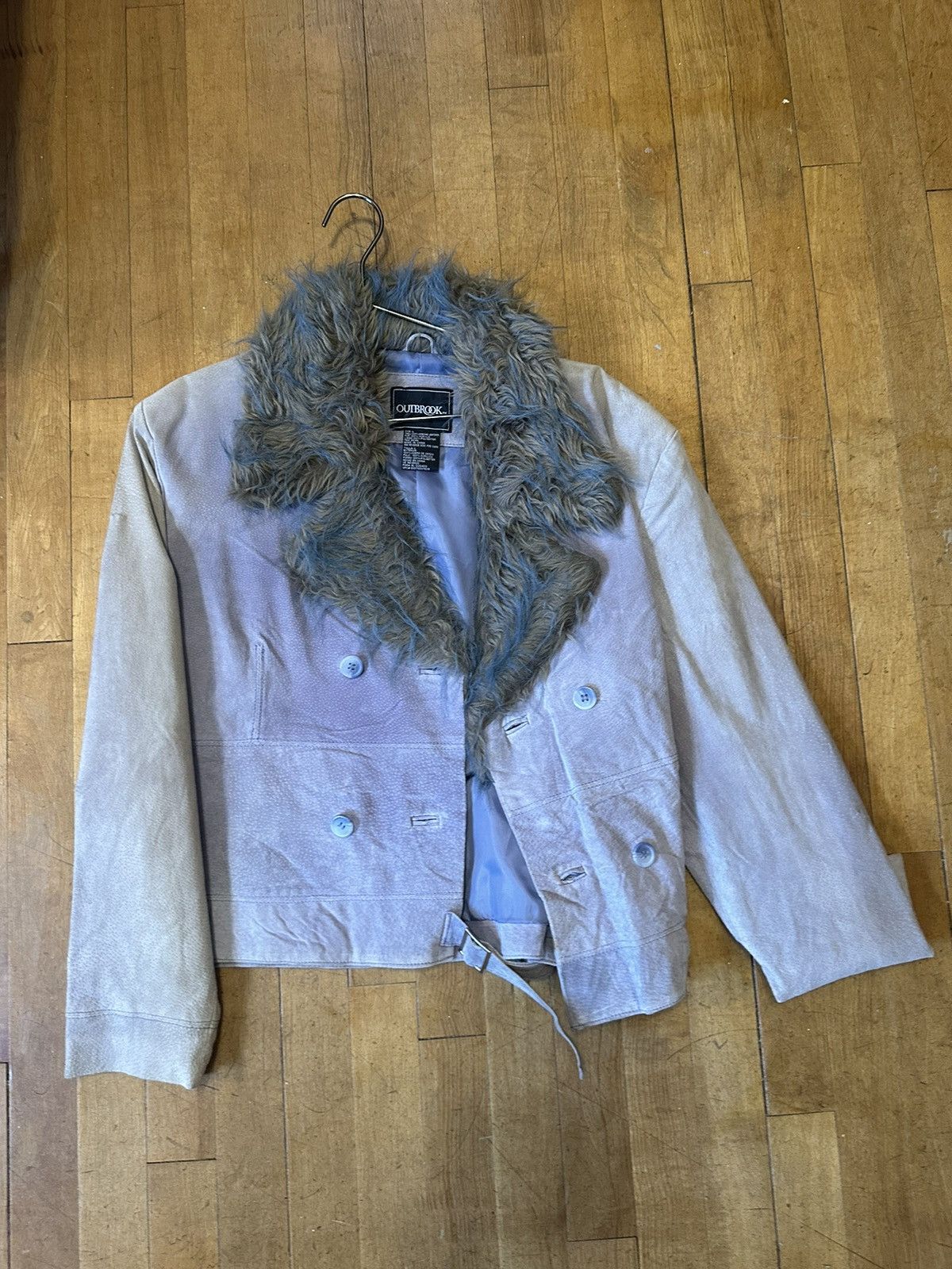 Vintage Outbrook Jacket w Blue Fur Size L / US 10 / IT 46 - 4 Thumbnail