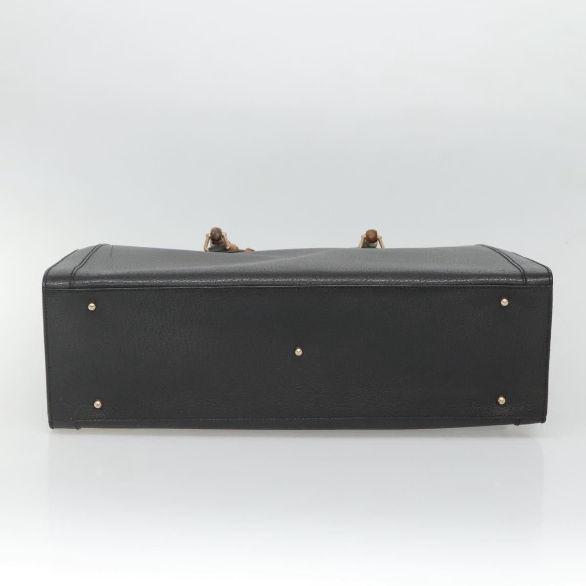 Gucci GUCCI Bamboo Hand Bag Leather Black Gold 002 1186 002 1186 Size ONE SIZE - 9 Thumbnail