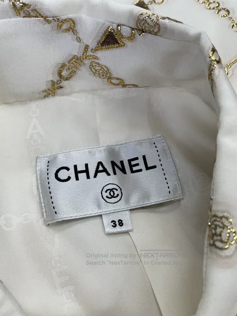 Chanel Chanel 22B white gold diamond checkered letter thin shirt Size XS / US 0-2 / IT 36-38 - 5 Thumbnail