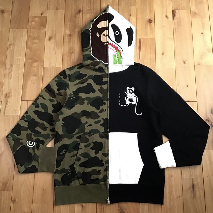 Bape panda full zip hoodie hot sale