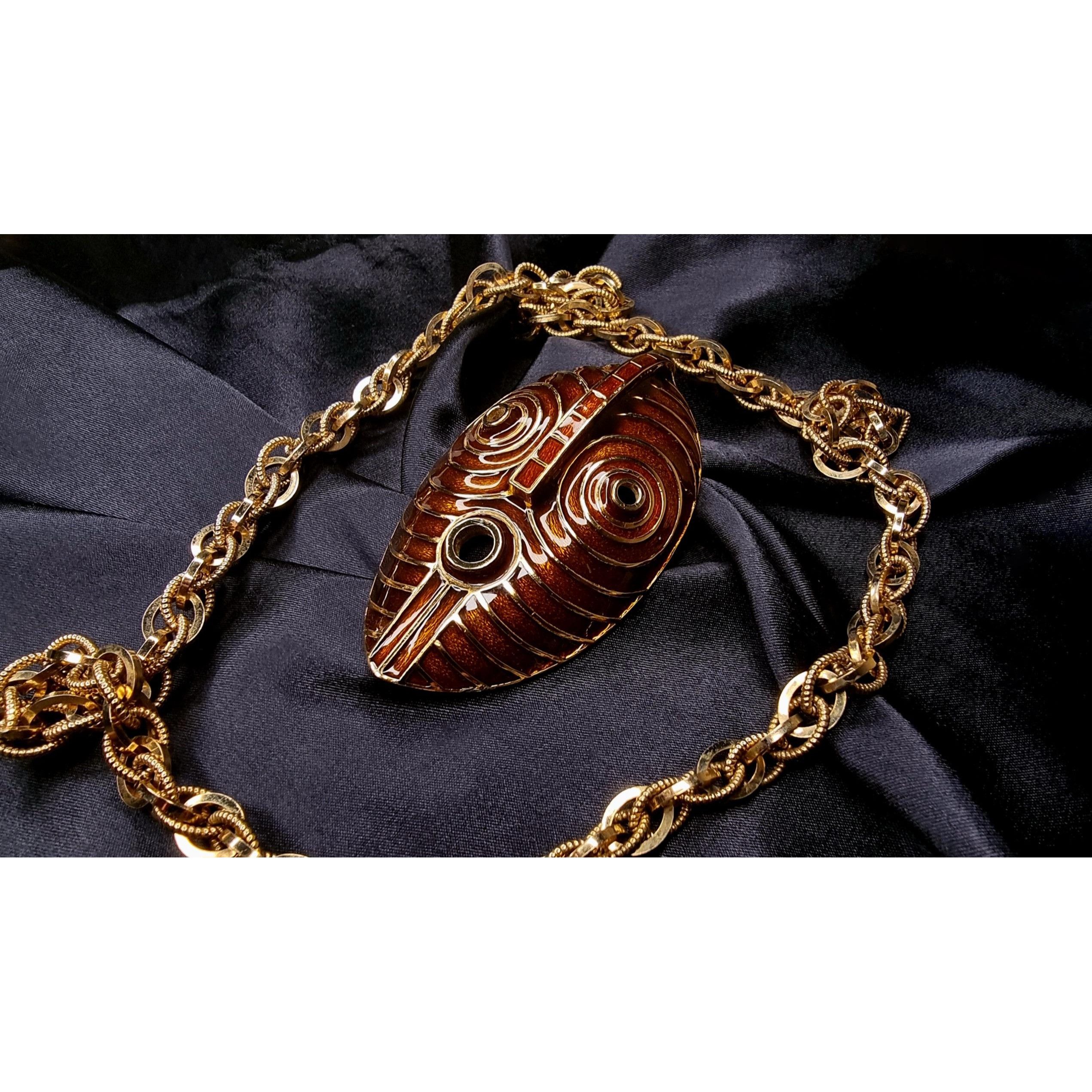 Vintage Rare Find Vintage CINER Signed Large Tribal Mask Statement P Size ONE SIZE - 2 Thumbnail