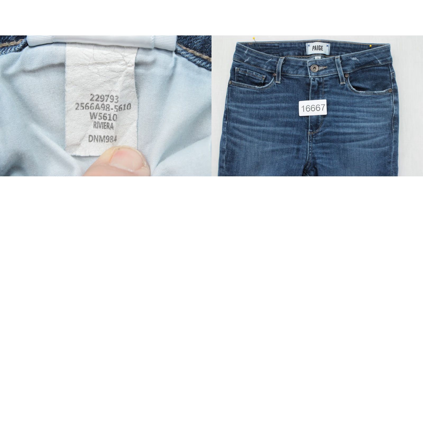 Paige Paige Hoxton Ankle Peg Jeans Mid Rise Skinny Med Wash Womens 26 Raw Hem Stretch Size 26" / US 2 / IT 38 - 8 Thumbnail