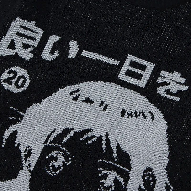 Japanese Brand × Vintage Knitted Sweater Grunge Cartoon Anime Pullover harajuku style Size US L / EU 52-54 / 3 - 3 Thumbnail