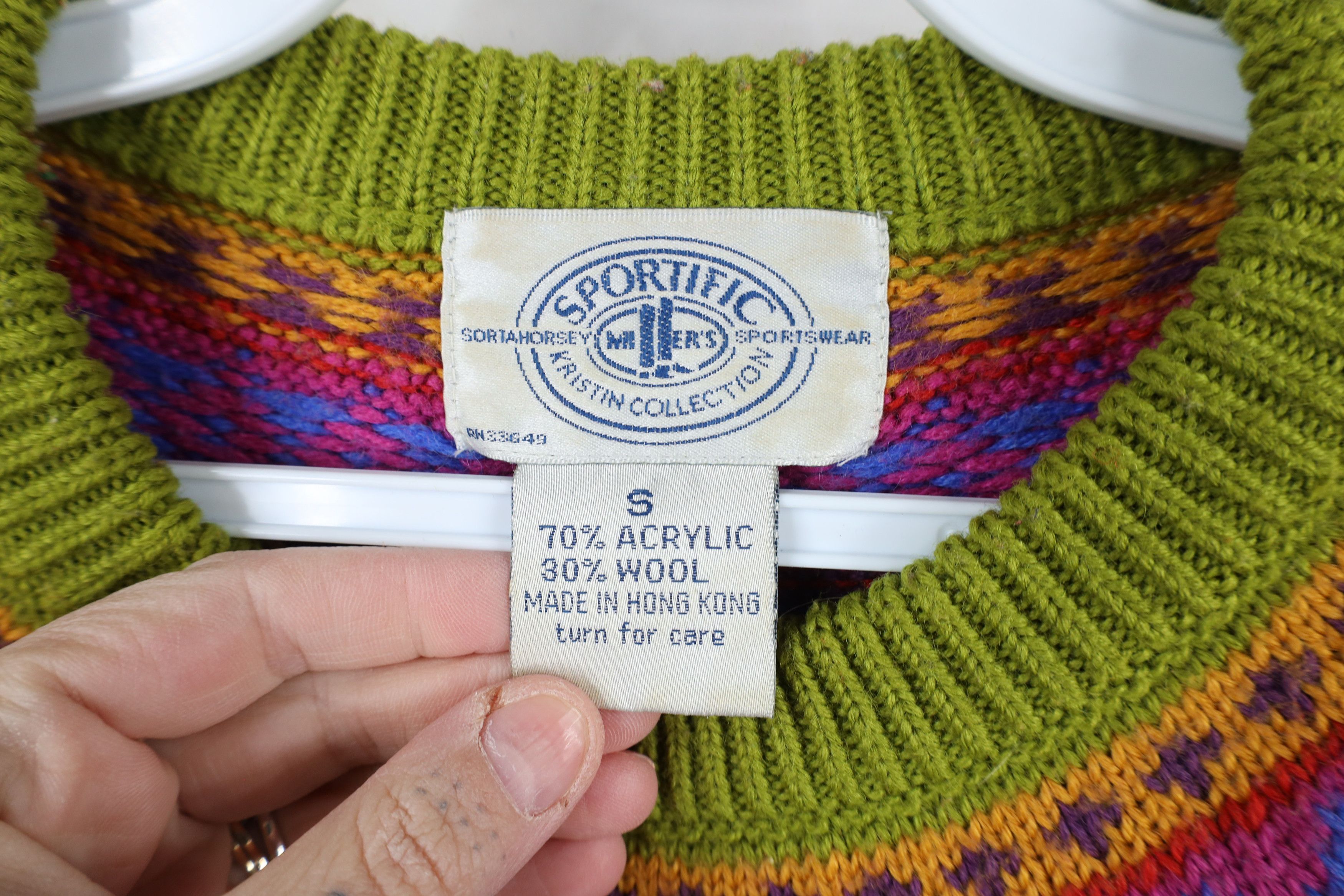 Vintage Vintage 90s Streetwear Blend Knit Rainbow Fair Isle Sweater Size S / US 4 / IT 40 - 7 Thumbnail