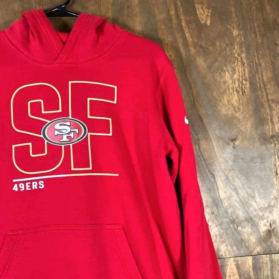 Nike Nike Mens Sweatshirt Football 49ers Pullover Hoodie XL Red Kangaroo Pocket Size US XL / EU 56 / 4 - 5 Thumbnail