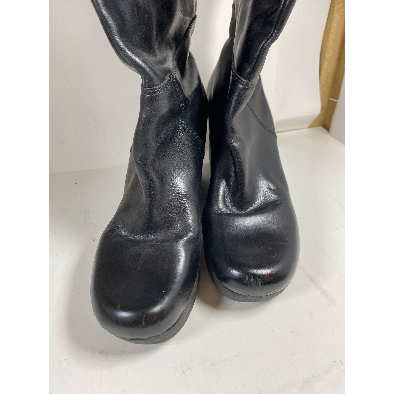 Michael Kors Michael Kors Platform Wedge Black Leather Boots 8.5W Size US 8.5 / IT 38.5 - 6 Thumbnail