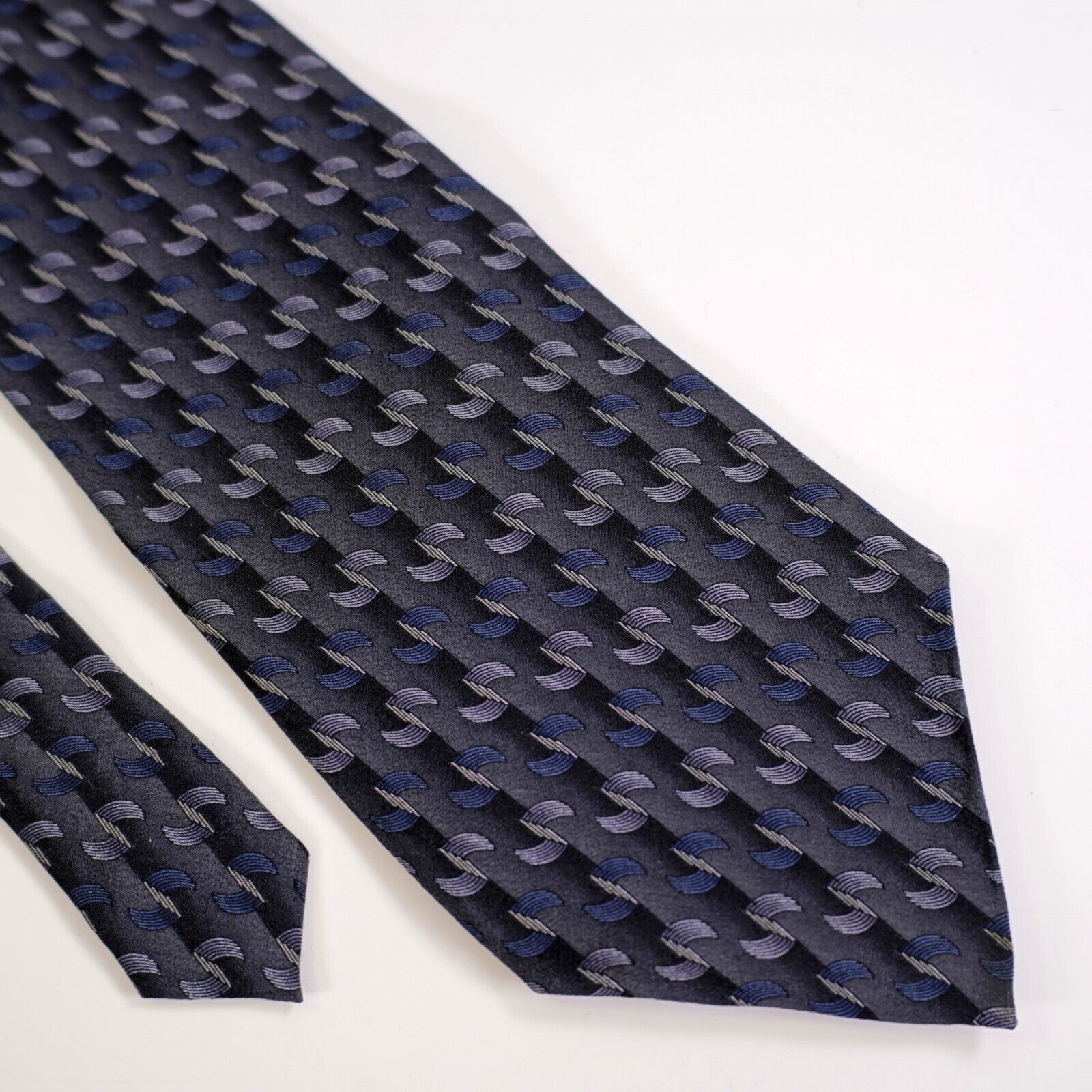 Dockers Dockers Khaki Gray Blue Print Wide Geometric Print Silk Tie Size ONE SIZE - 1 Thumbnail