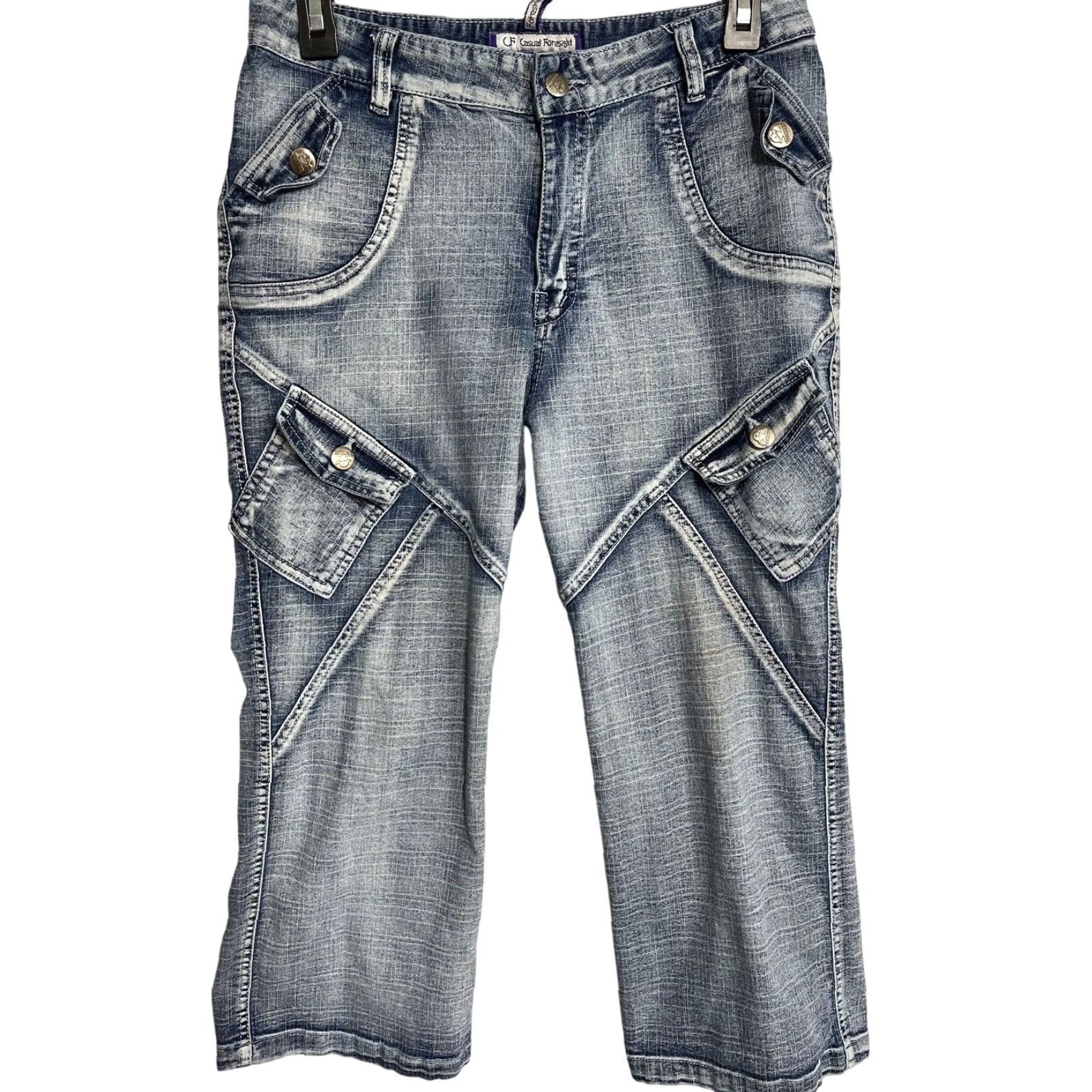 Denime CF Casual Foresight Jeans Women Size 30 Blue Denim Mid Rise Retro Grunge Punk Pants Size 29" - 2 Thumbnail