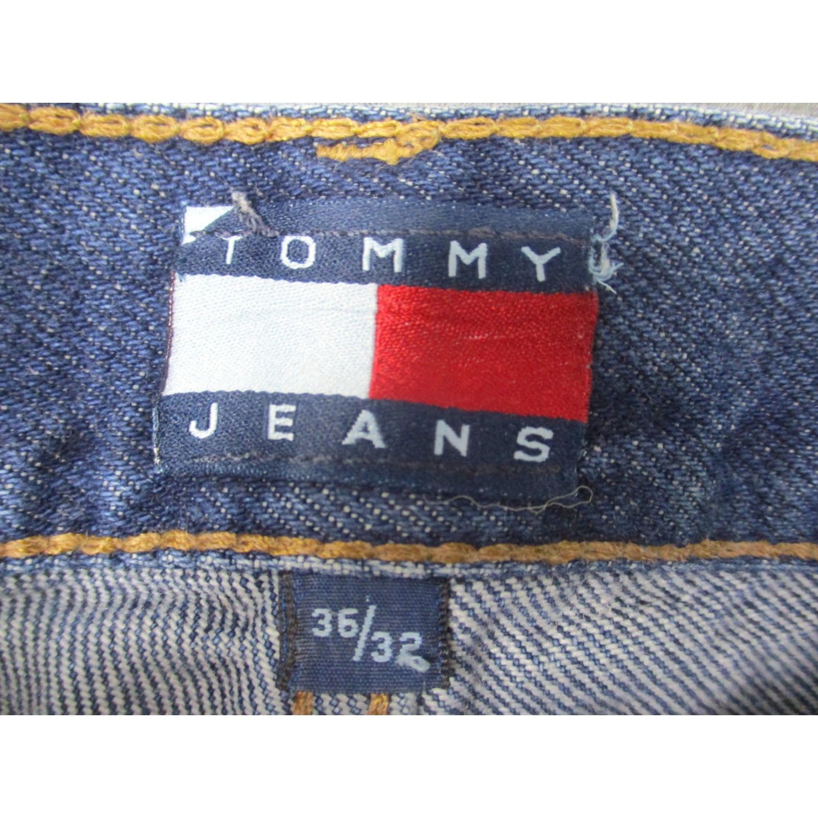 Tommy Hilfiger VINTAGE Tommy Jeans Jeans Mens 36x32 Blue Denim 100% Cotton Y2K 00s Size US 36 / EU 52 - 7 Thumbnail