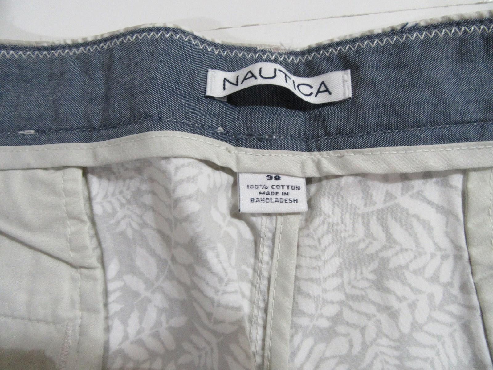 Nautica Nautica Mens Tropical Leaves Pattern Print Shorts Beige Size US 38 / EU 54 - 5 Thumbnail