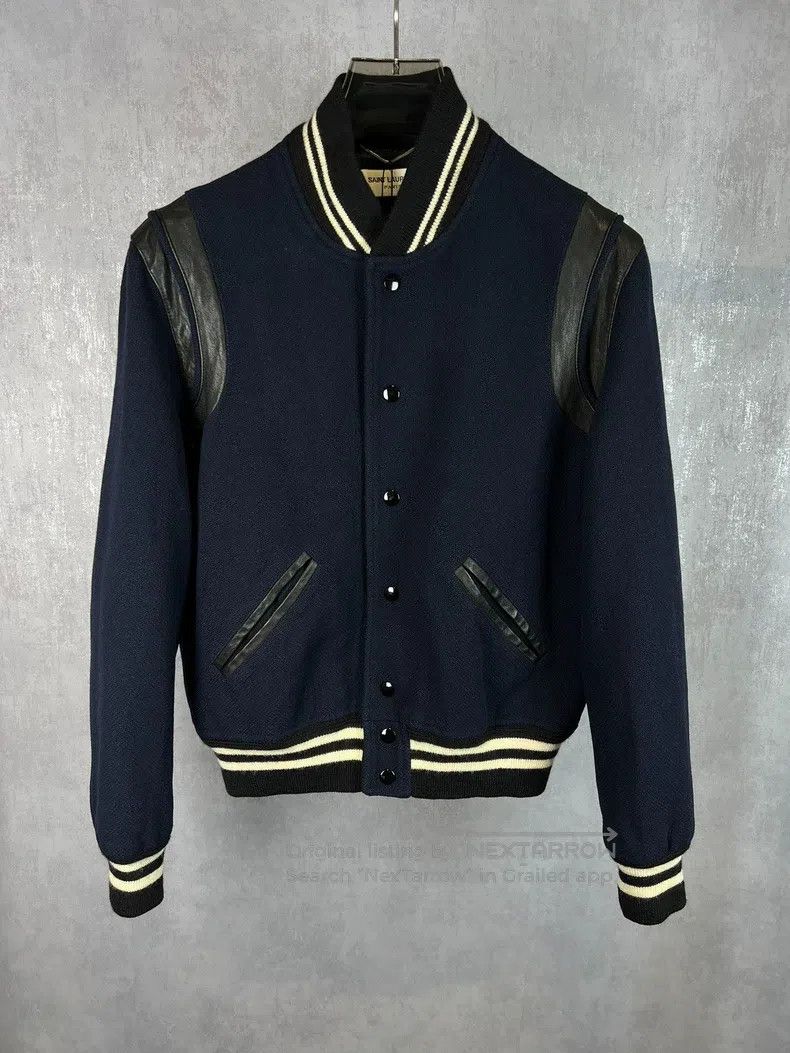 Saint Laurent Paris Saint Laurent Paris Deep blue baseball jacket Size US S / EU 44-46 / 1 - 1 Thumbnail