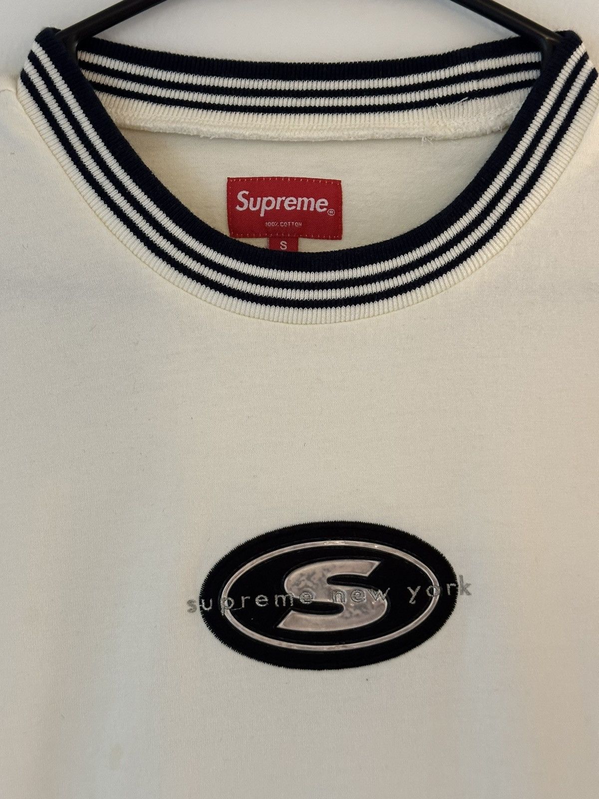 Supreme Supreme Striped Rib Logo L/S Top Tee Size US S / EU 44-46 / 1 - 2 Thumbnail