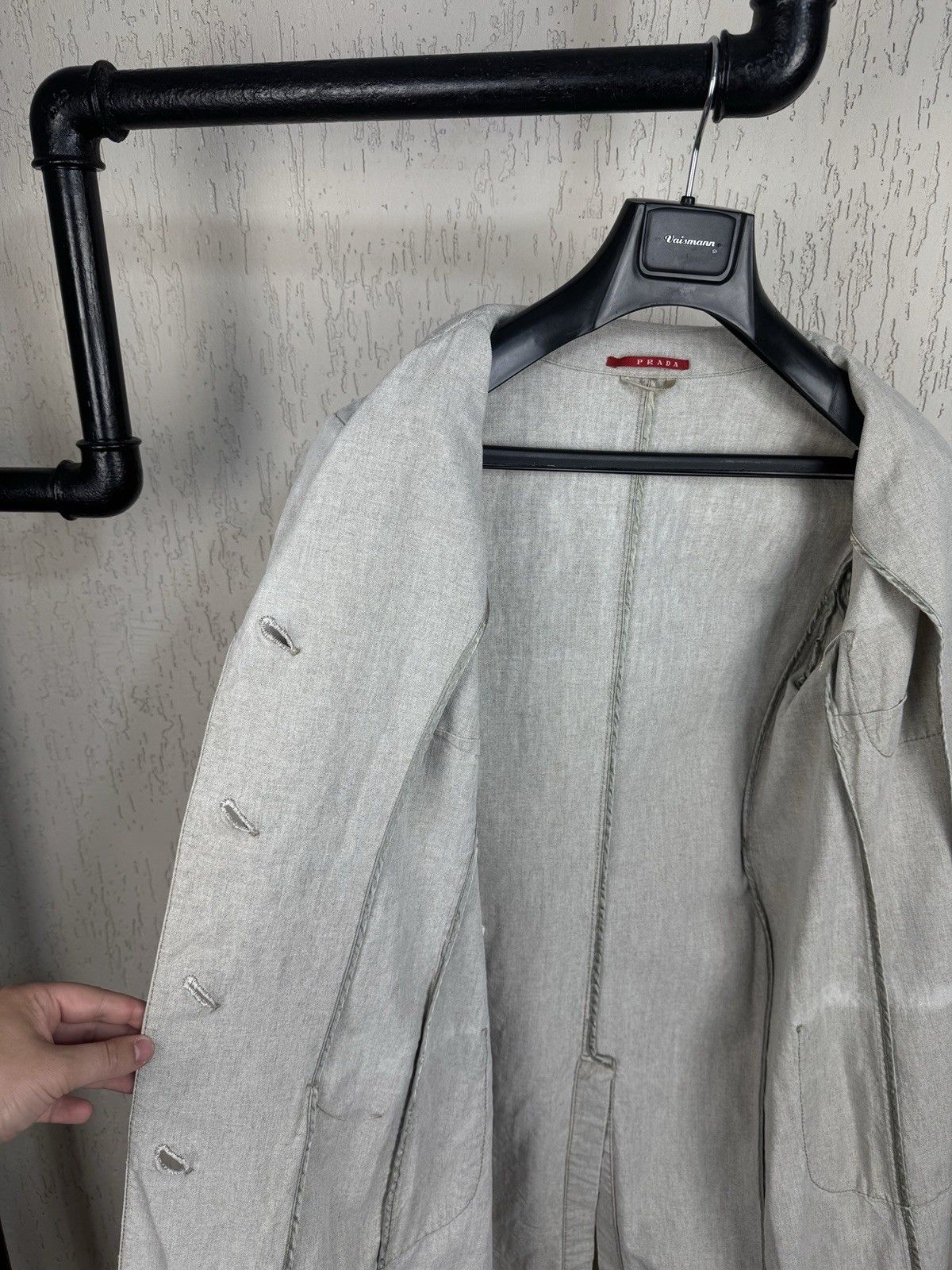 Prada Vintage Prada Sport Woman Luxury Beige Cotton Linen Coat Size M / US 6-8 / IT 42-44 - 6 Thumbnail