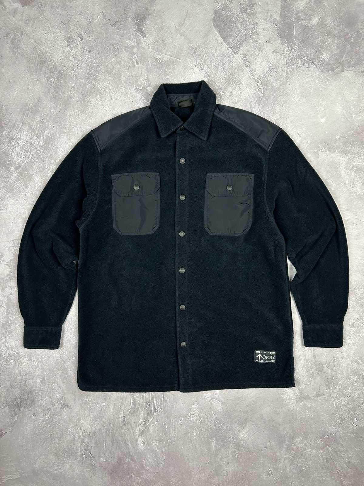 DKNY × Vintage Vintage DKNY Active Snap T Fleece Jacket Overshirt 90s y2k Size US M / EU 48-50 / 2 - 1 Thumbnail