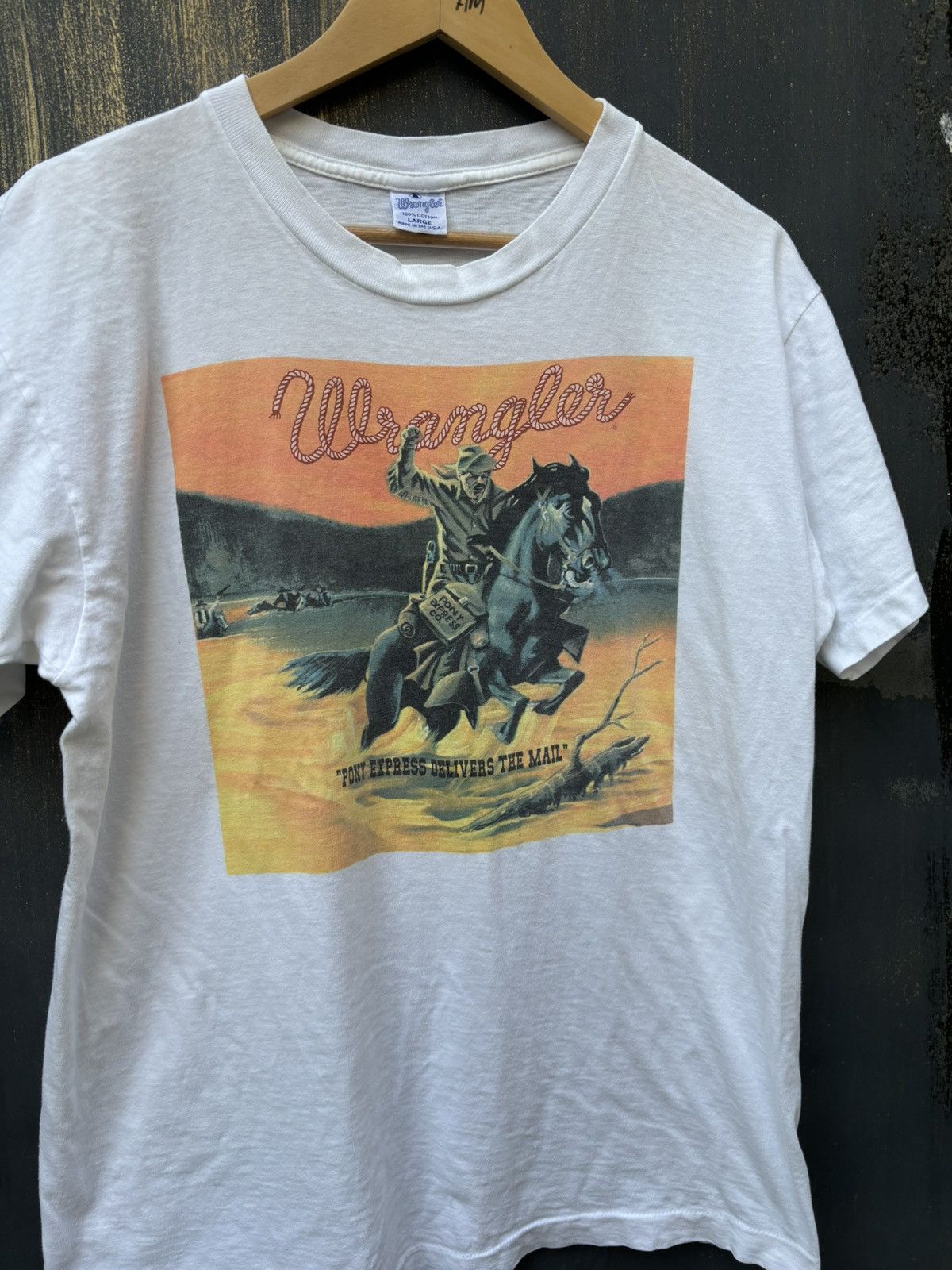 Vintage × Wrangler VERY RARE! Vintage 90’s Wrangler Art Shirt Cowboy Size US L / EU 52-54 / 3 - 2 Thumbnail