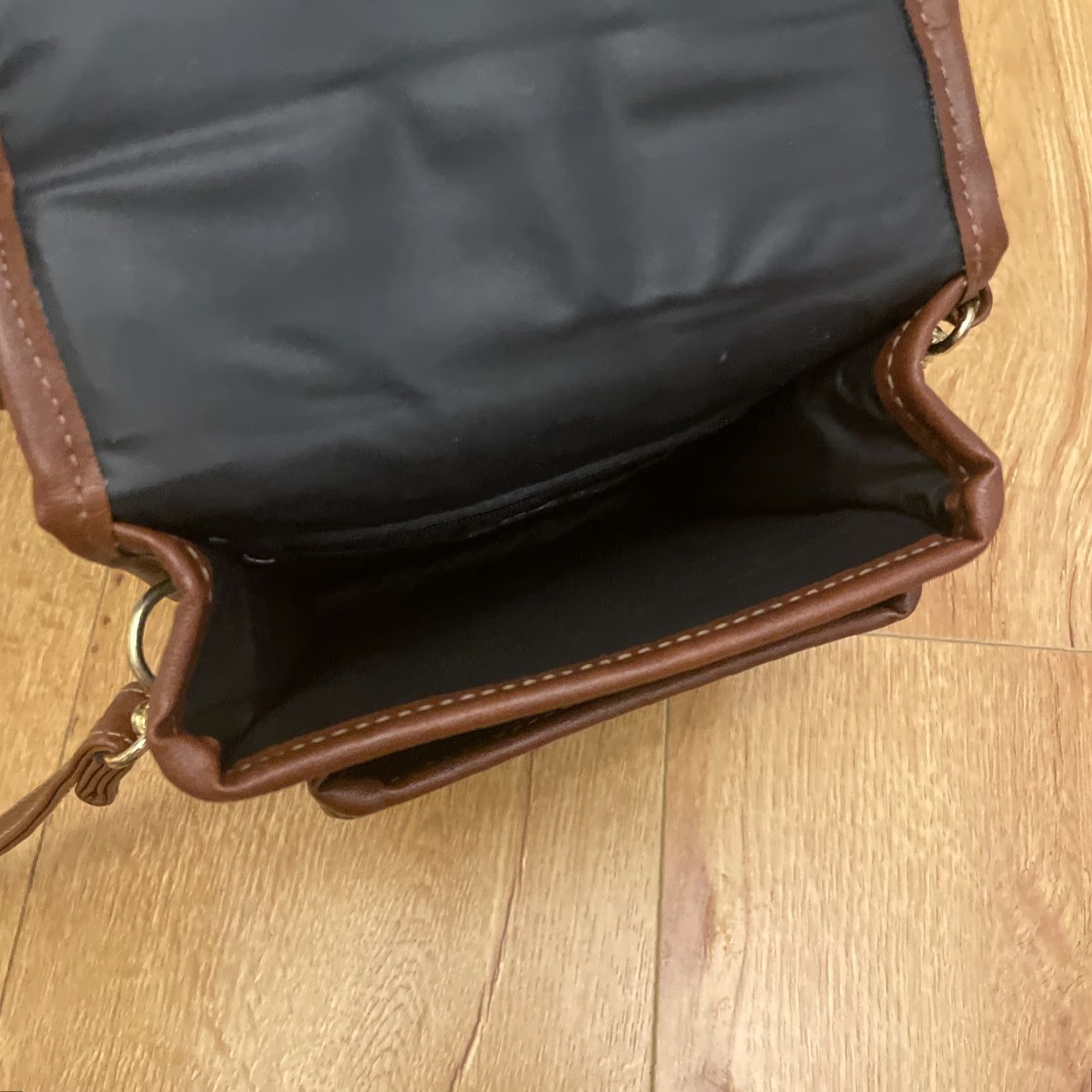 Dolce Vita VINTAGE Jackson Crossbody Bag Women's All Weather Black Brown Faux Leather Crocodile Logo 90s Derby Size ONE SIZE - 7 Thumbnail