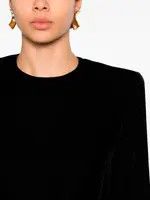 Saint Laurent Paris oc11z1025 770530 Top Velours De Soie Fluide Blouse Noir Size M / US 6-8 / IT 42-44 - 5 Thumbnail