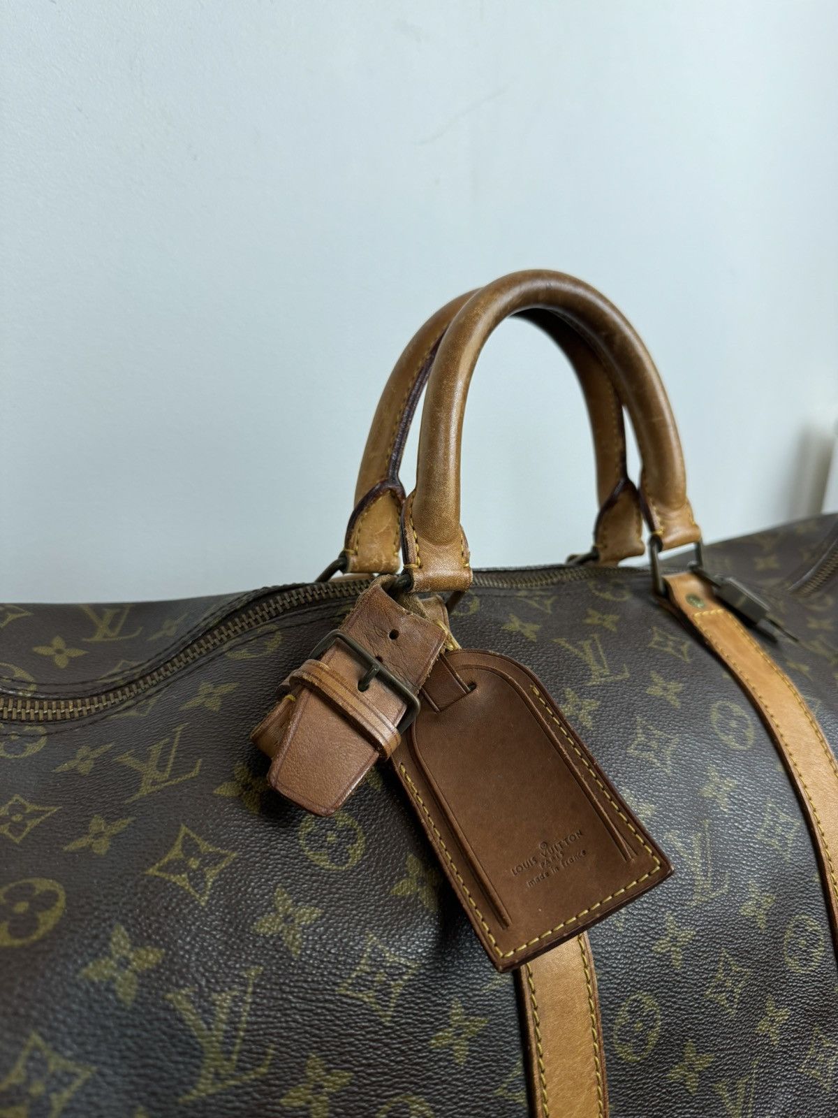 Genuine Leather Luxury travel bag Louis Vuitton Keepall 55 original item Size ONE SIZE - 2 Thumbnail