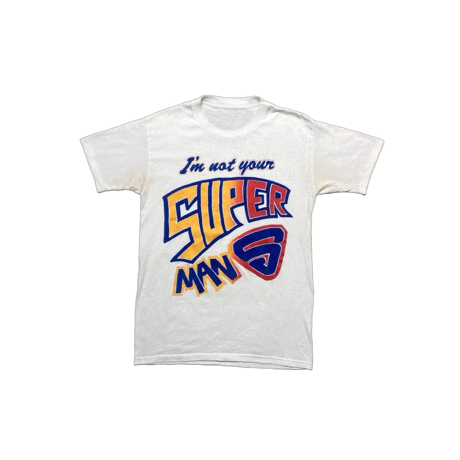Vintage VINTAGE 80s I’m not your Superman Funny T-Shirt Mens White M & M T-Shirt Medium Shirt Size US M / EU 48-50 / 2 - 1 Thumbnail