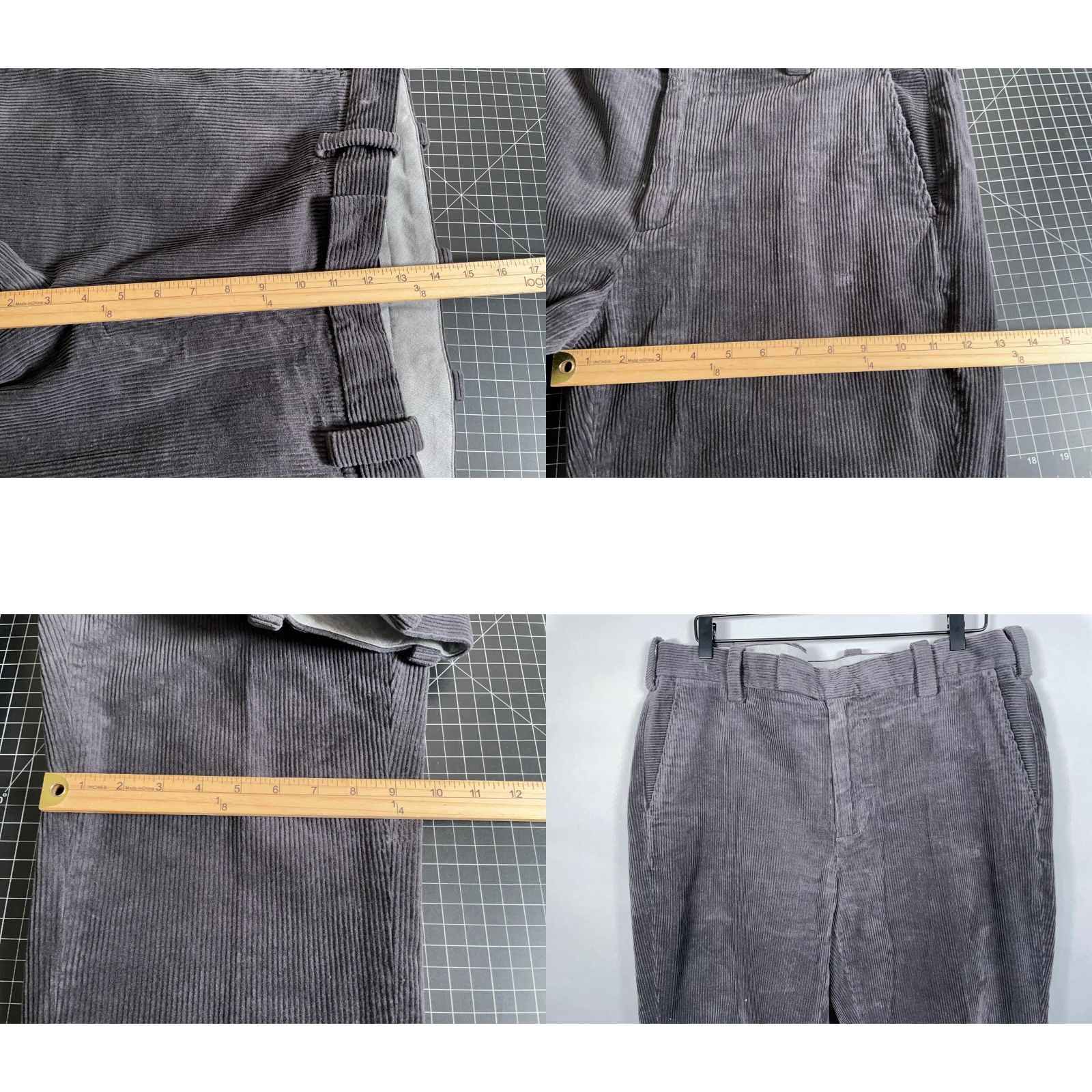 Brooks Brothers VINTAGE: No Brooks Brothers Corduroy Pants Men 38 x 30 Gray Flat Front Wide Wale Tapered Cotton Elastane Buckle Zip Fly Chino 90s Preppy Retro Mens Size US 38 / EU 54 - 8 Thumbnail