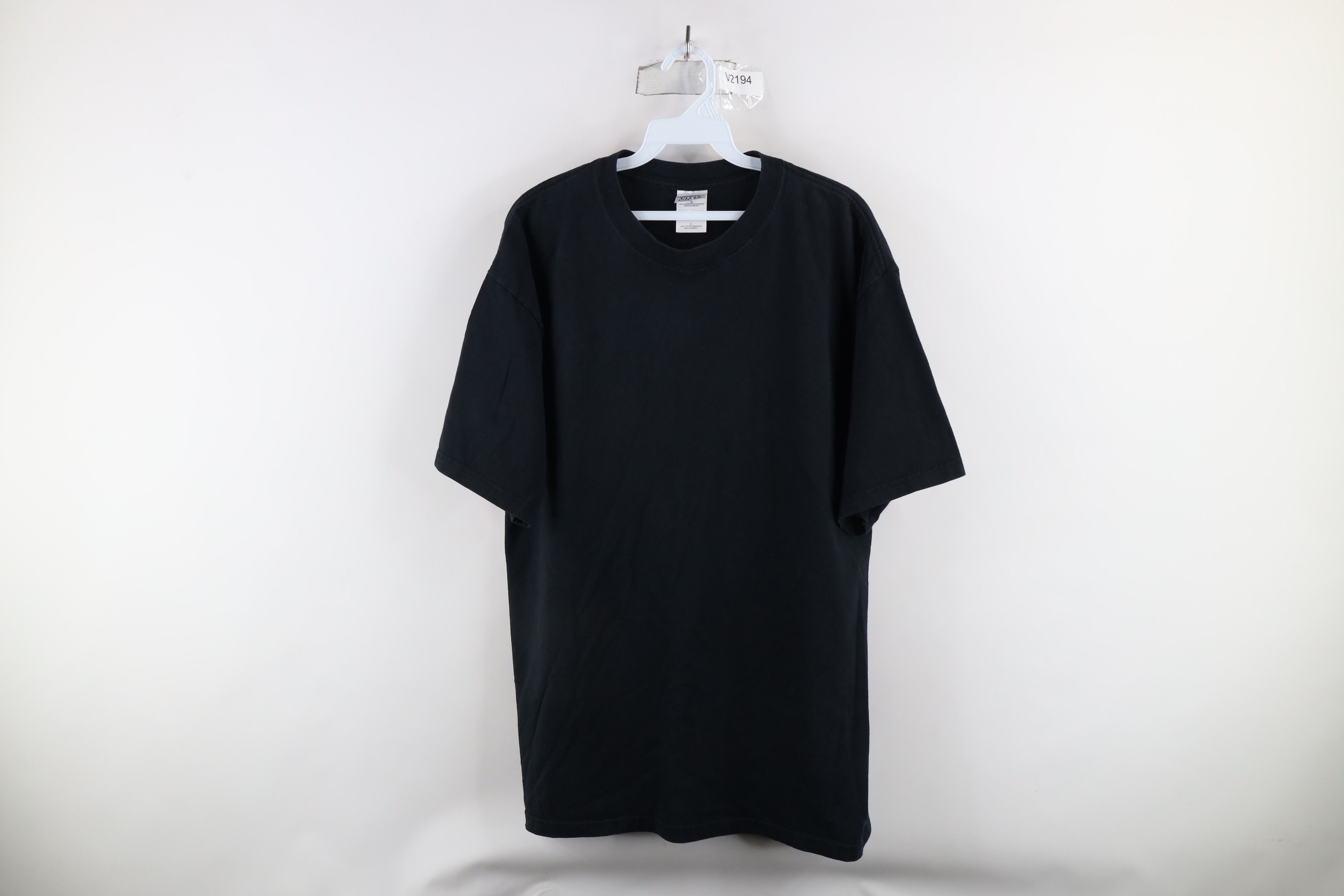 Vintage Vintage 90s Streetwear Heavyweight Cotton T-Shirt Black Size US L / EU 52-54 / 3 - 1 Thumbnail
