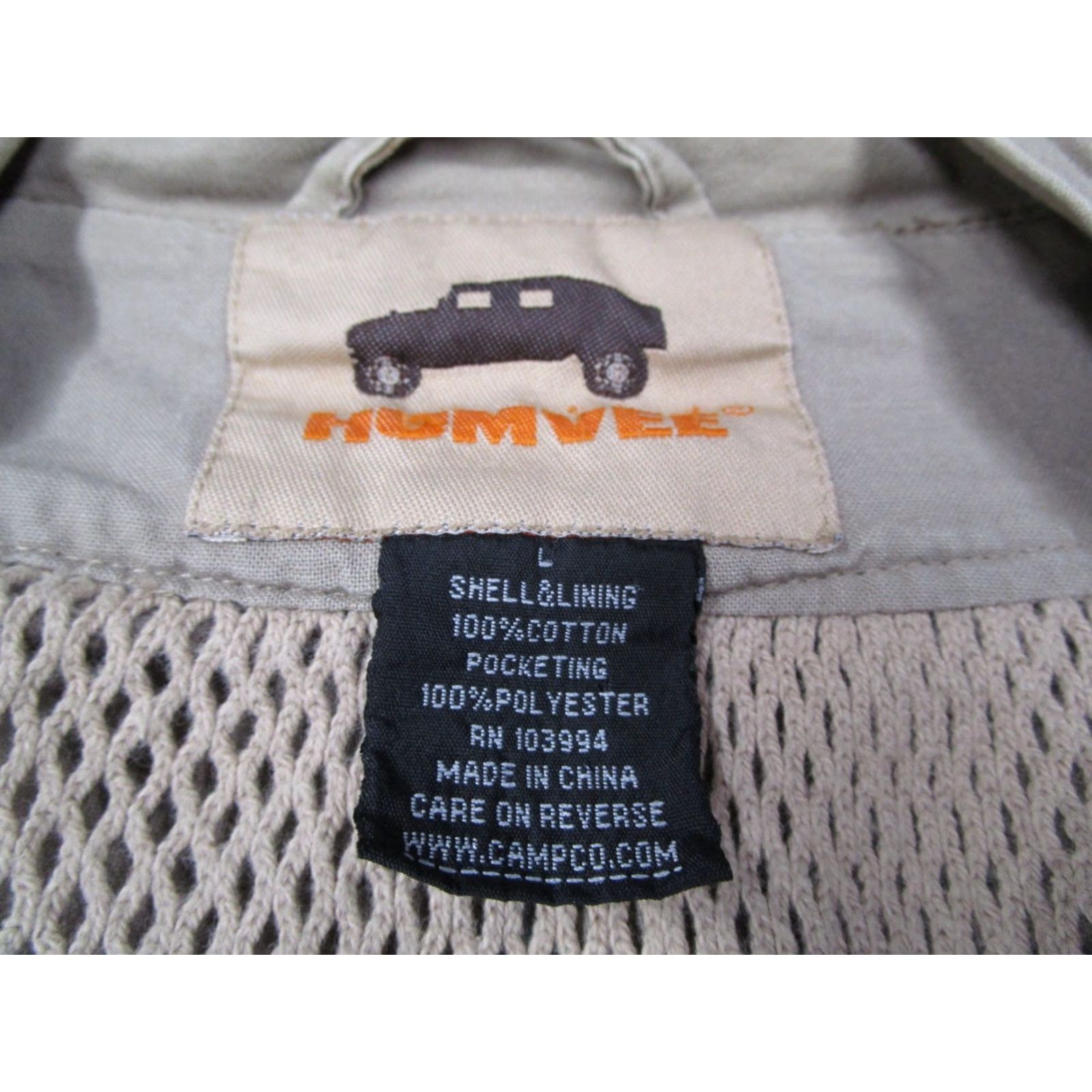 Vintage HUMVEE Vest Mens Large Beige Canvas Zip Safari Photo Travel Hike Hunting Fishing Casual Workwear Size US L / EU 52-54 / 3 - 2 Thumbnail
