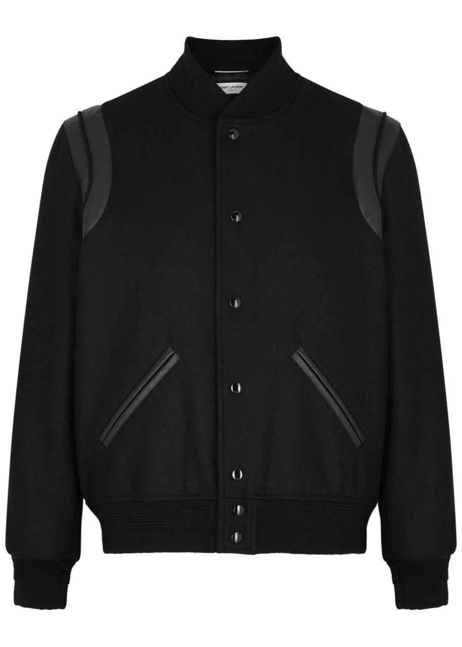 Saint Laurent Paris o1s1wg110825 Bomber Jacket in Black Size US M / EU 48-50 / 2 - 1 Thumbnail